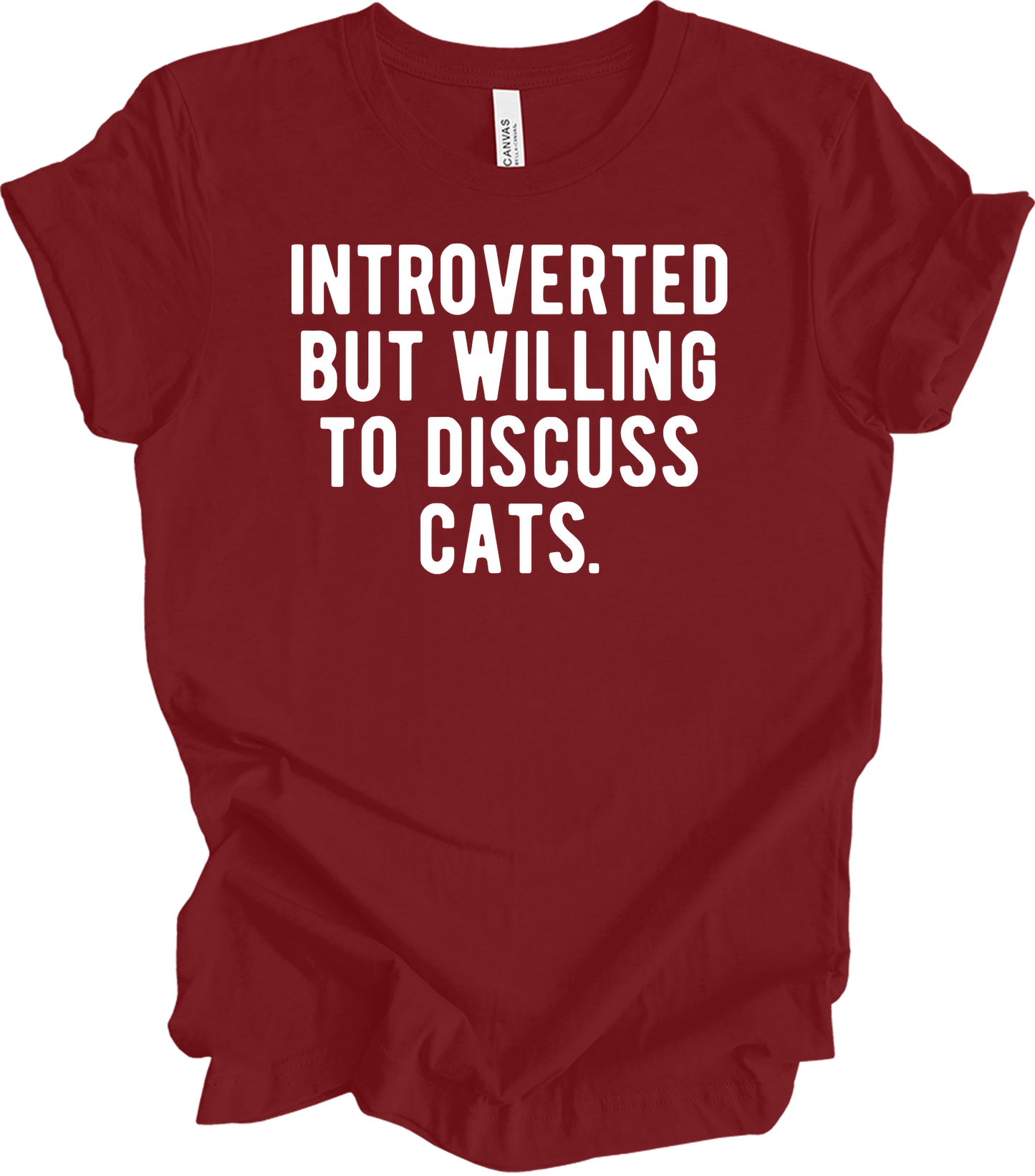 Introverted Discuss Cats T-Shirt in Cardinal