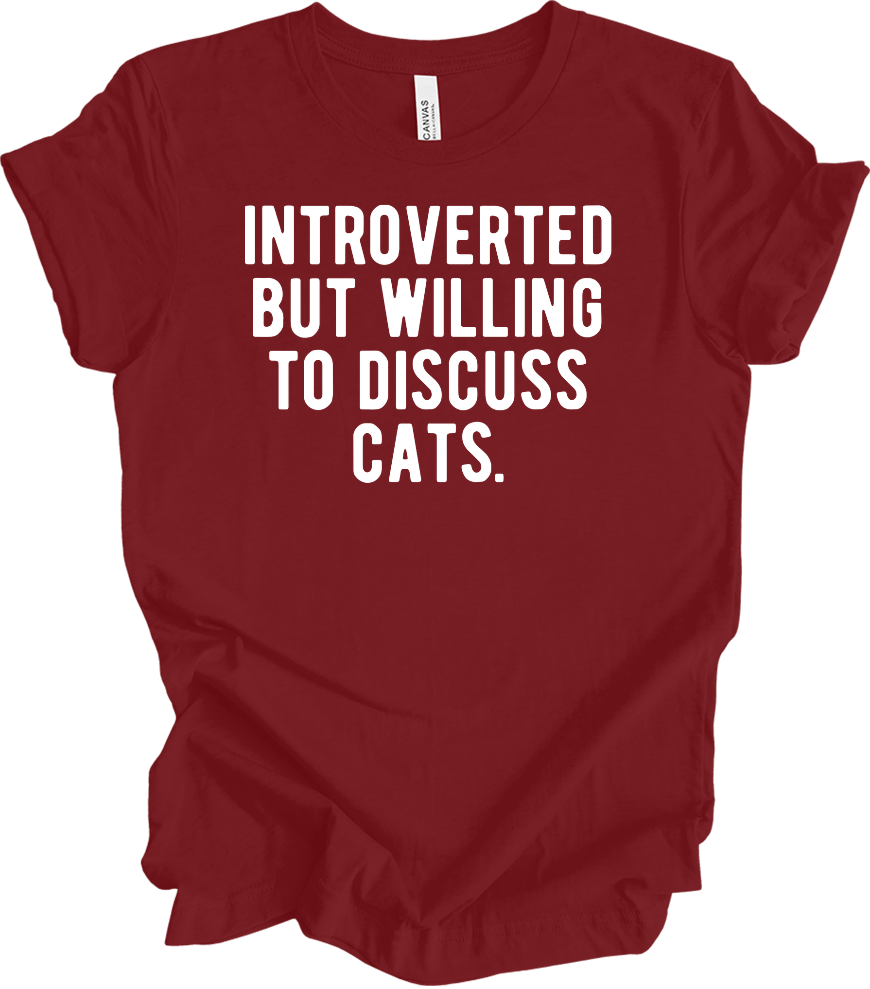 Introverted Discuss Cats T-Shirt in Cardinal