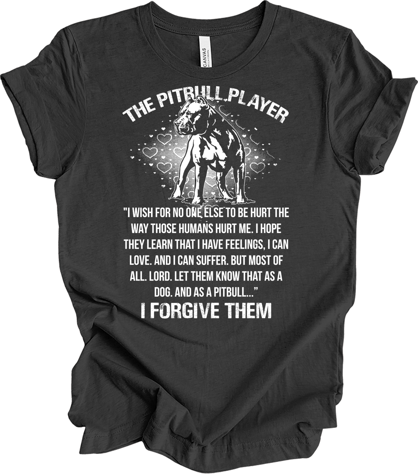 The Pitbull Player - Forgive Them T-Shirt in Dark Grey Heather