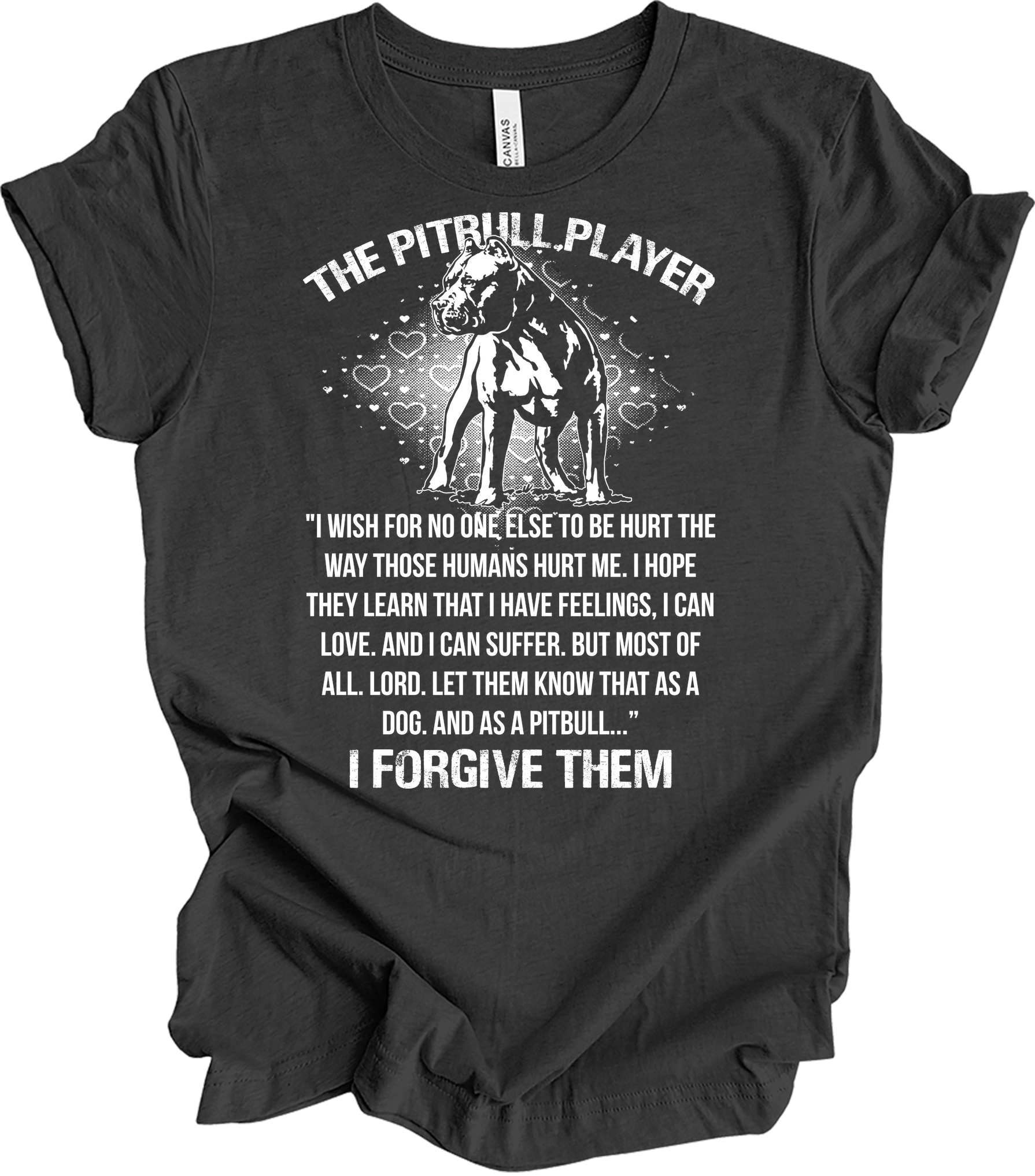 The Pitbull Player - Forgive Them T-Shirt in Dark Grey Heather