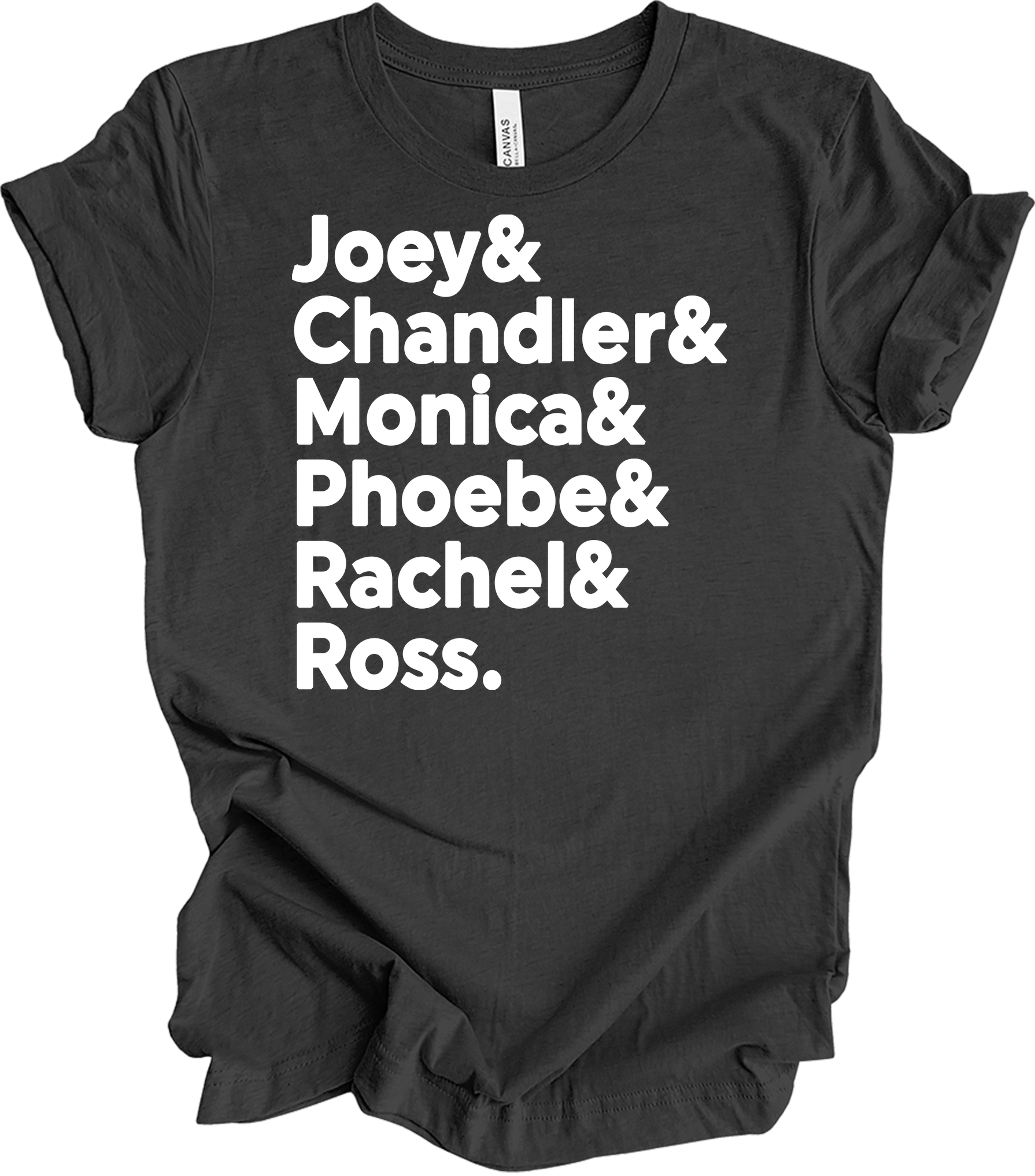 Friends Names List T-Shirt in Dark Grey Heather