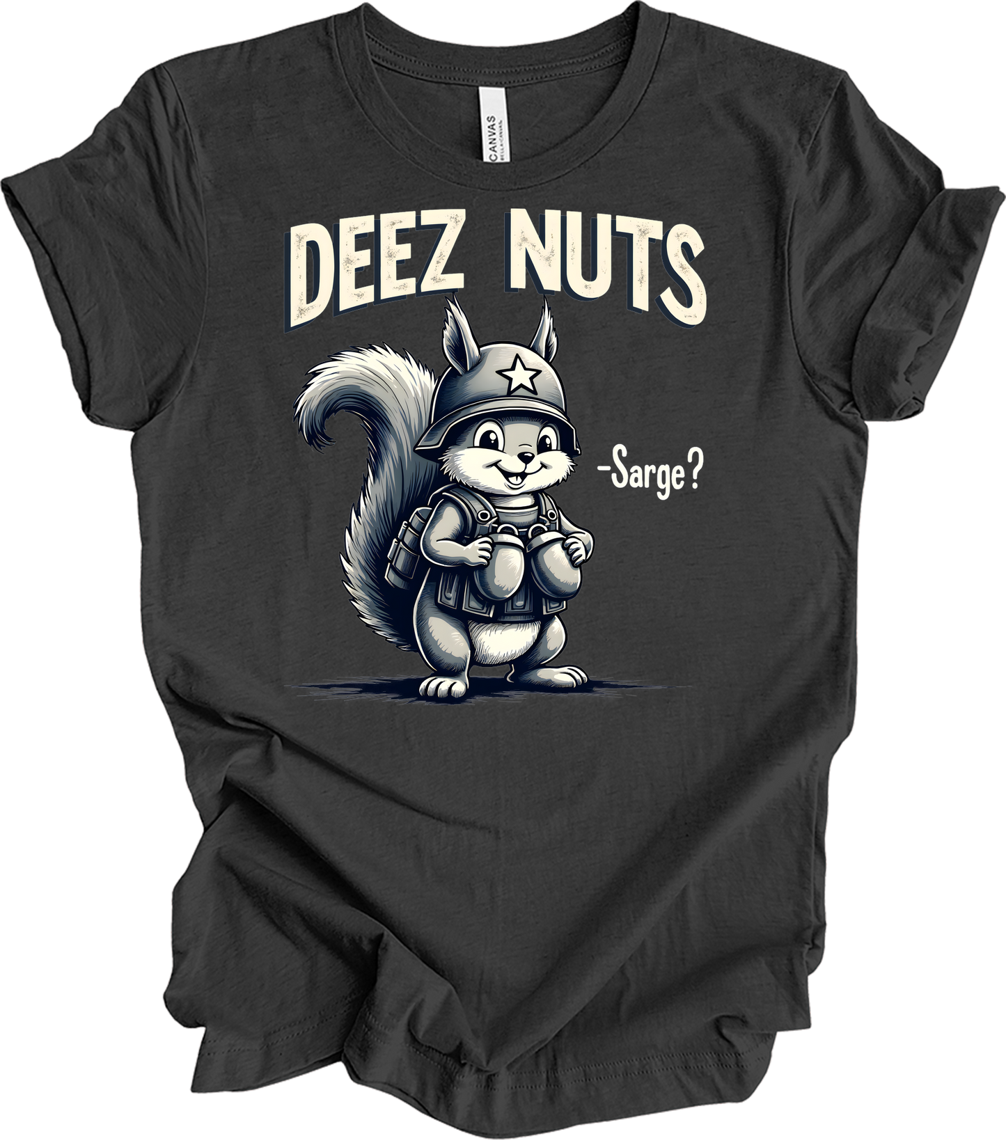 Funny 'Deez Nuts' T-Shirt in Dark Grey Heather