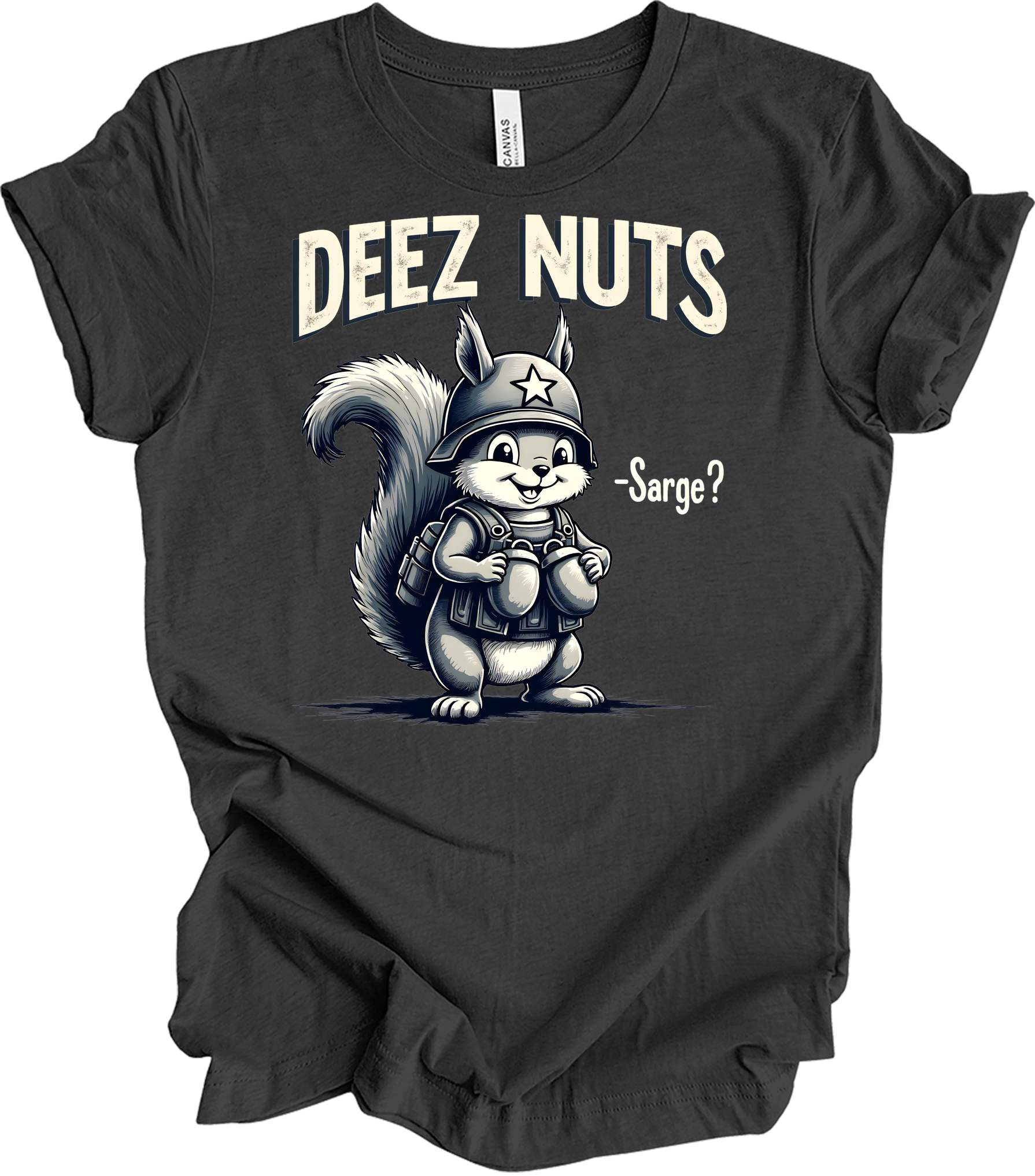 Funny 'Deez Nuts' T-Shirt in Dark Grey Heather
