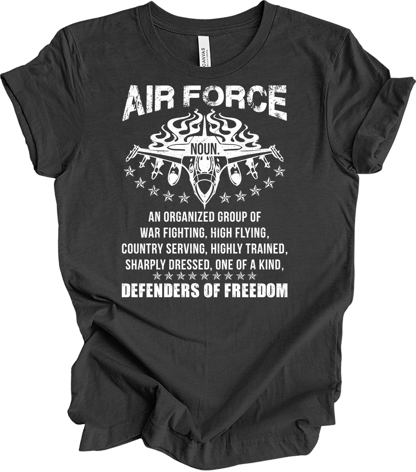 Air Force Noun : Freedom Defenders T-Shirt in Dark Grey Heather