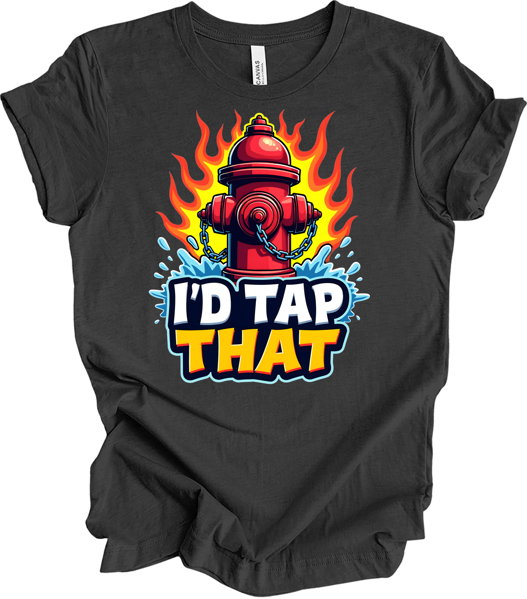 I'd Tap That Fire Hydrant T-Shirt in Dark Grey Heather