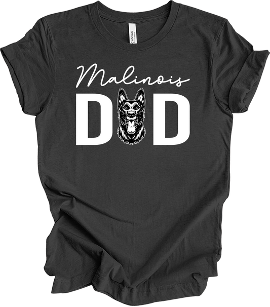 Malinois Dad Gift T-Shirt in Dark Grey Heather