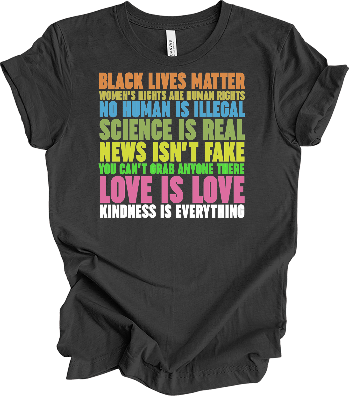 Science Is Real Equality T-Shirt in Dark Grey Heather