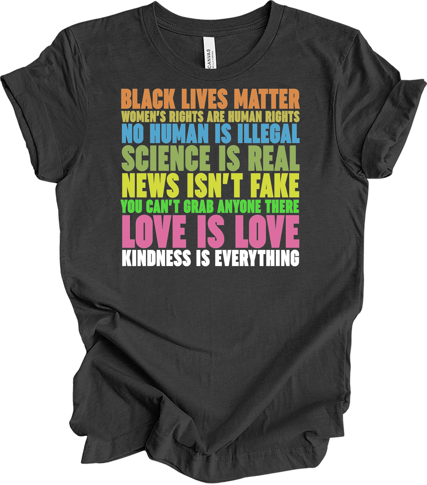 Science Is Real Equality T-Shirt in Dark Grey Heather