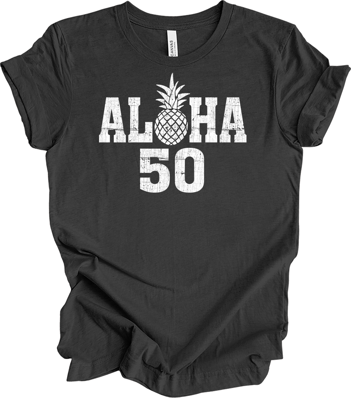 Aloha 50 Pineapple T-Shirt in Dark Grey Heather