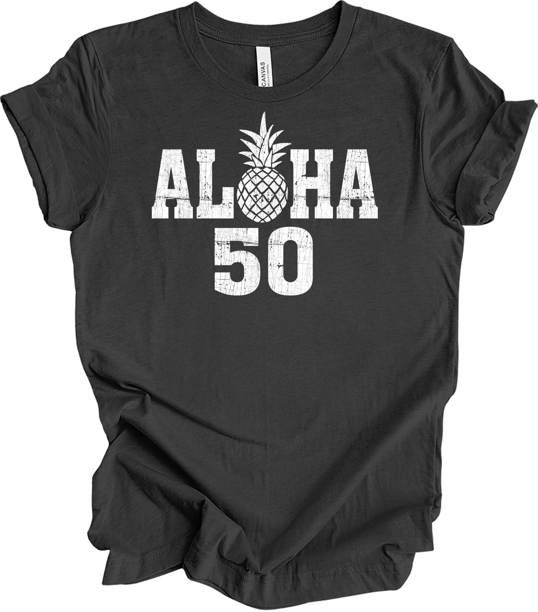 Aloha 50 Pineapple T-Shirt in Dark Grey Heather