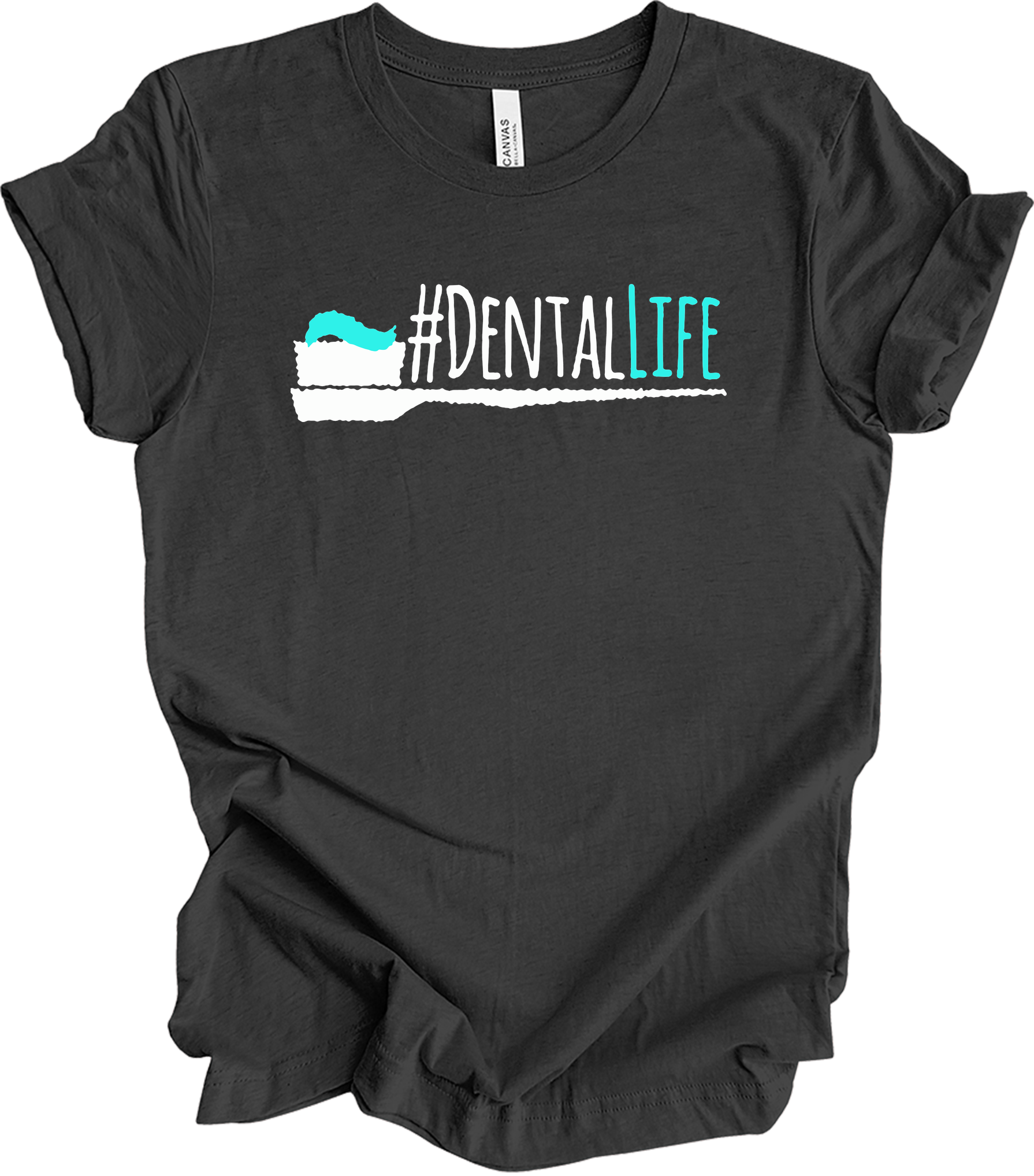 Funny #DentalLife for Dental Pros T-Shirt in Dark Grey Heather