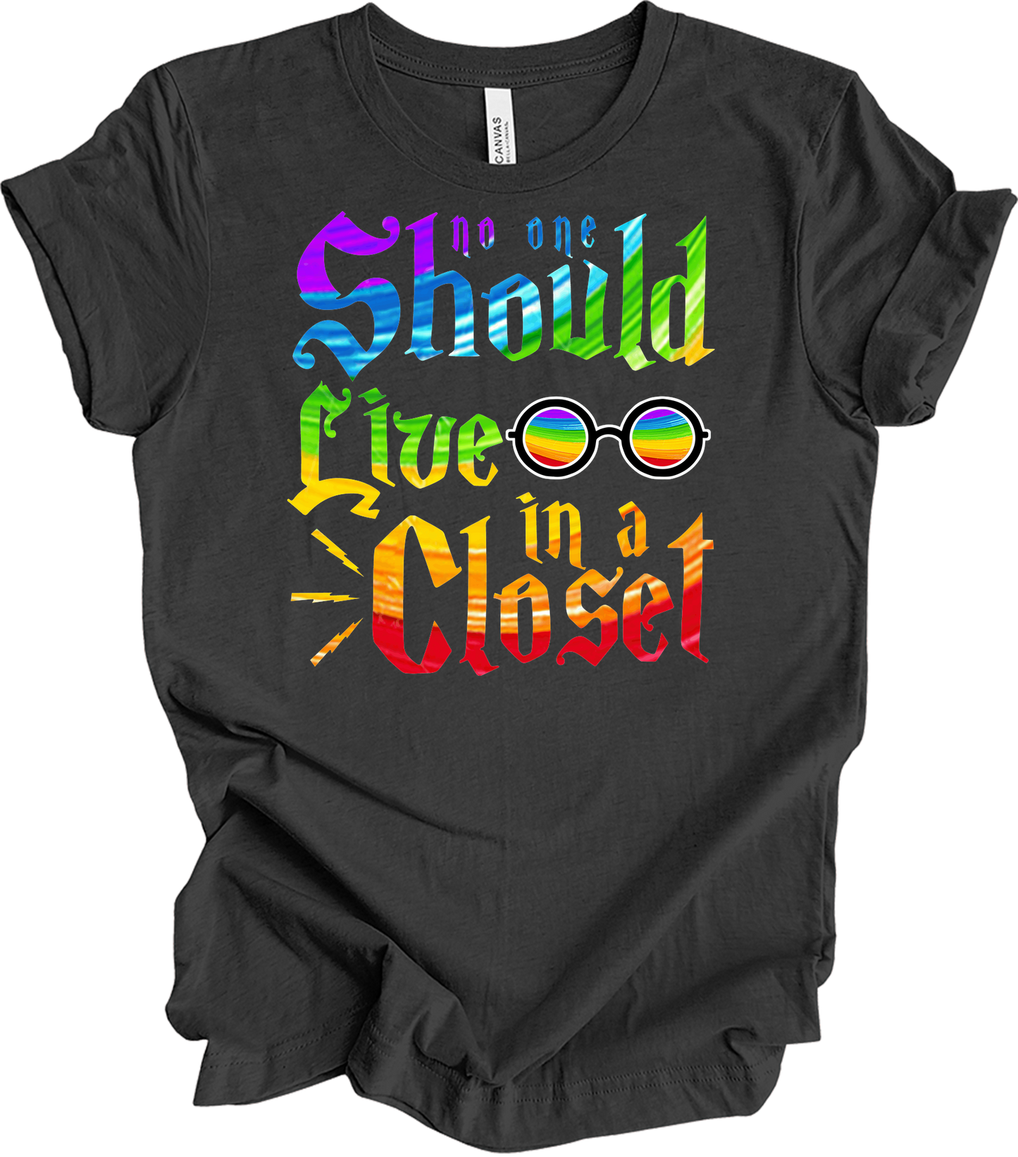 Live in a Closet Pride T-Shirt in Dark Grey Heather