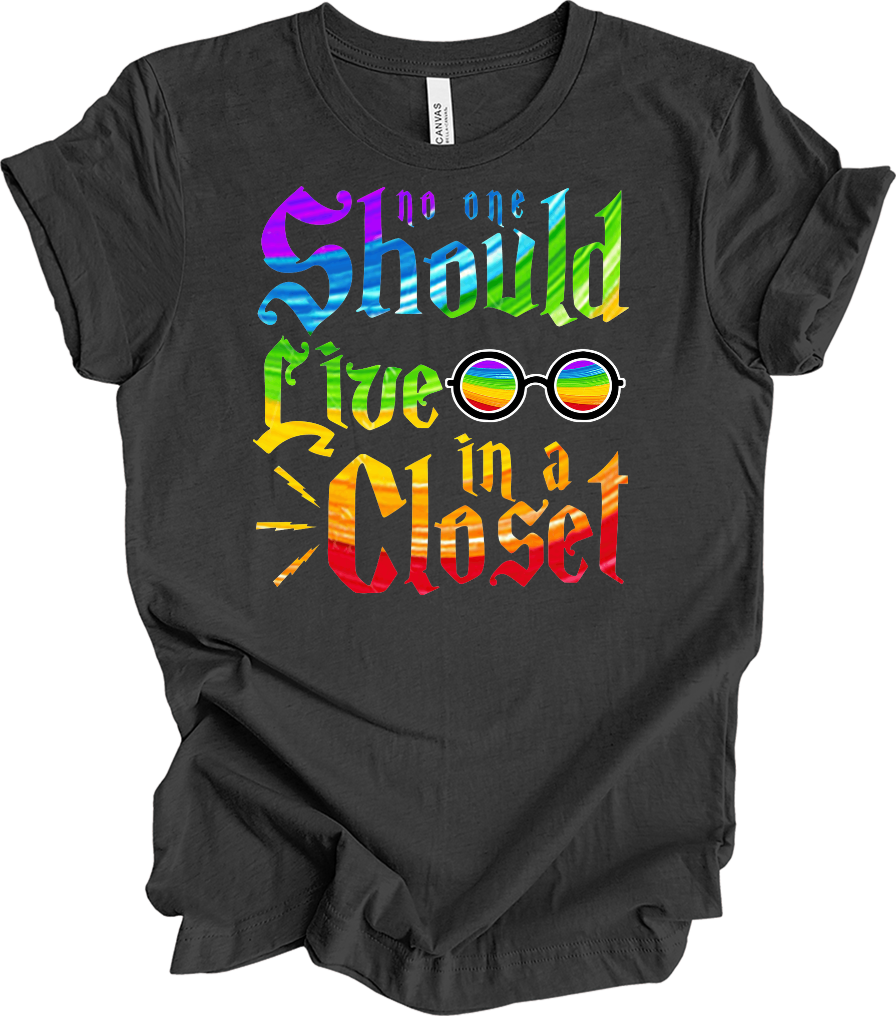 Live in a Closet Pride T-Shirt in Dark Grey Heather