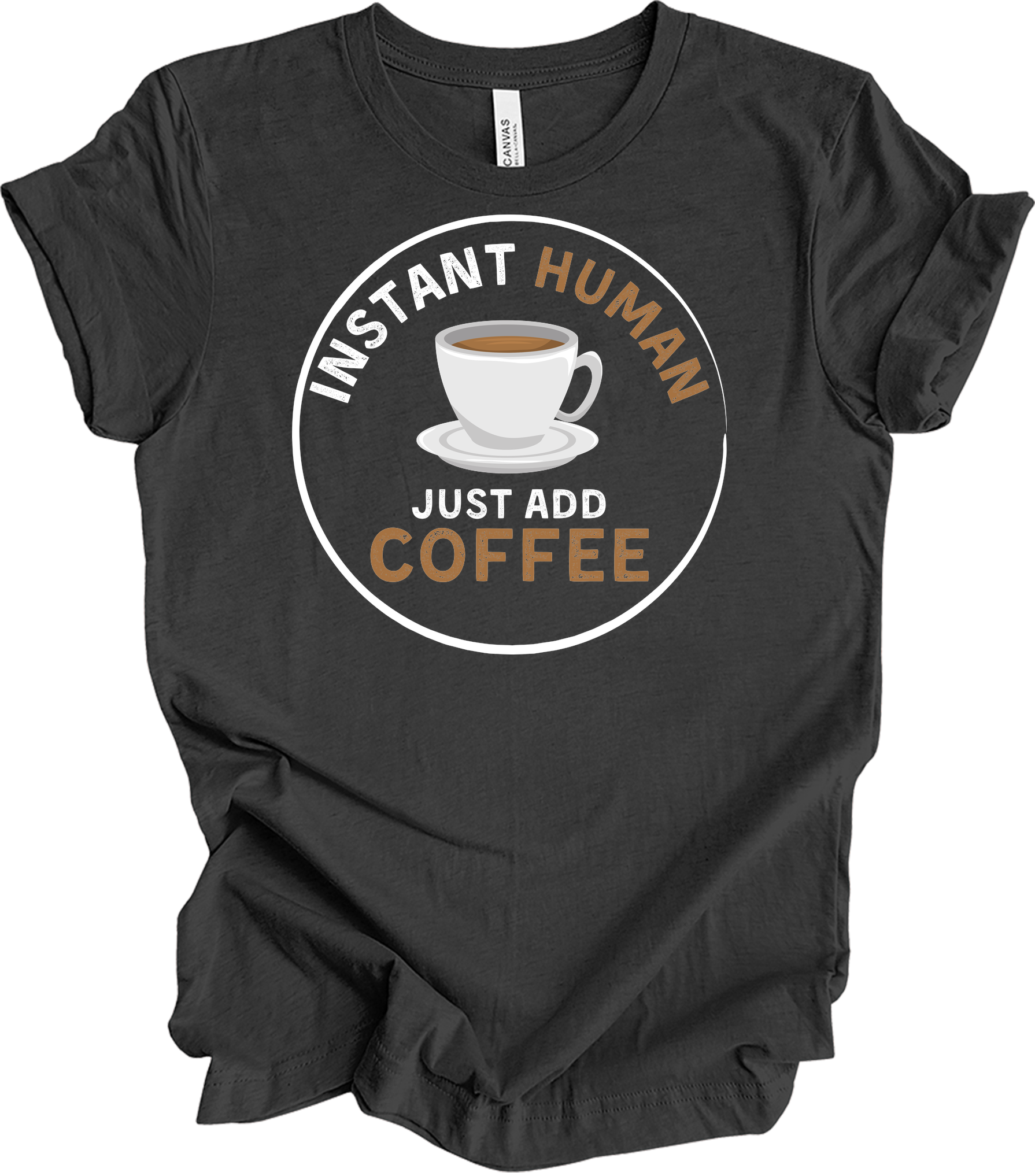Instant Human Coffee T-Shirt in Dark Grey Heather