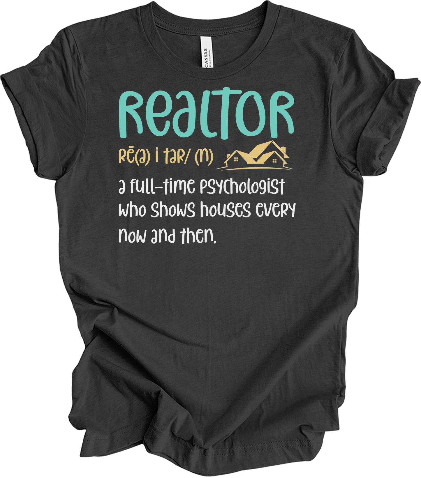 Funny Realtor Definition T-Shirt in Dark Grey Heather