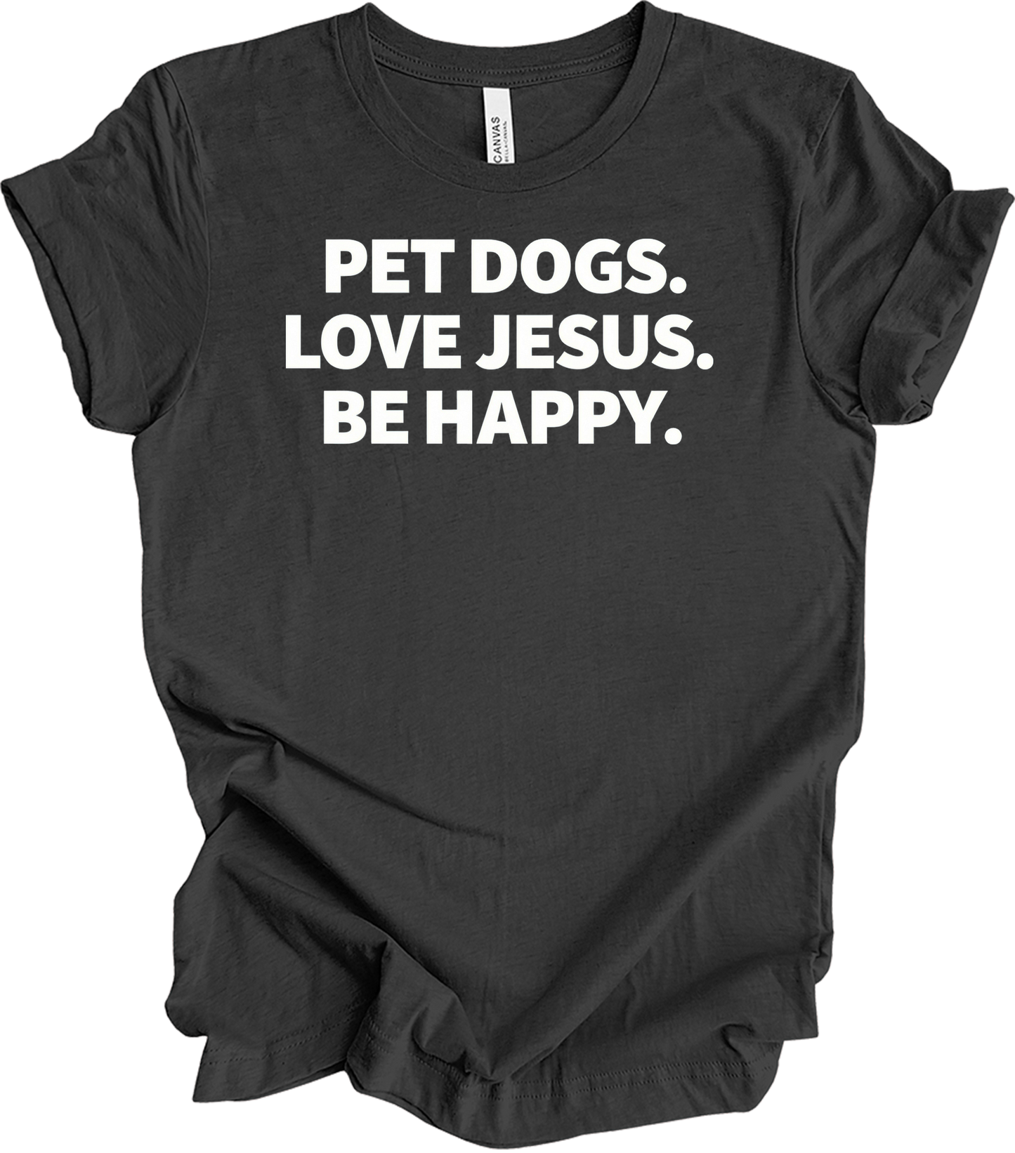 Pet Dogs Love Jesus T-Shirt in Dark Grey Heather