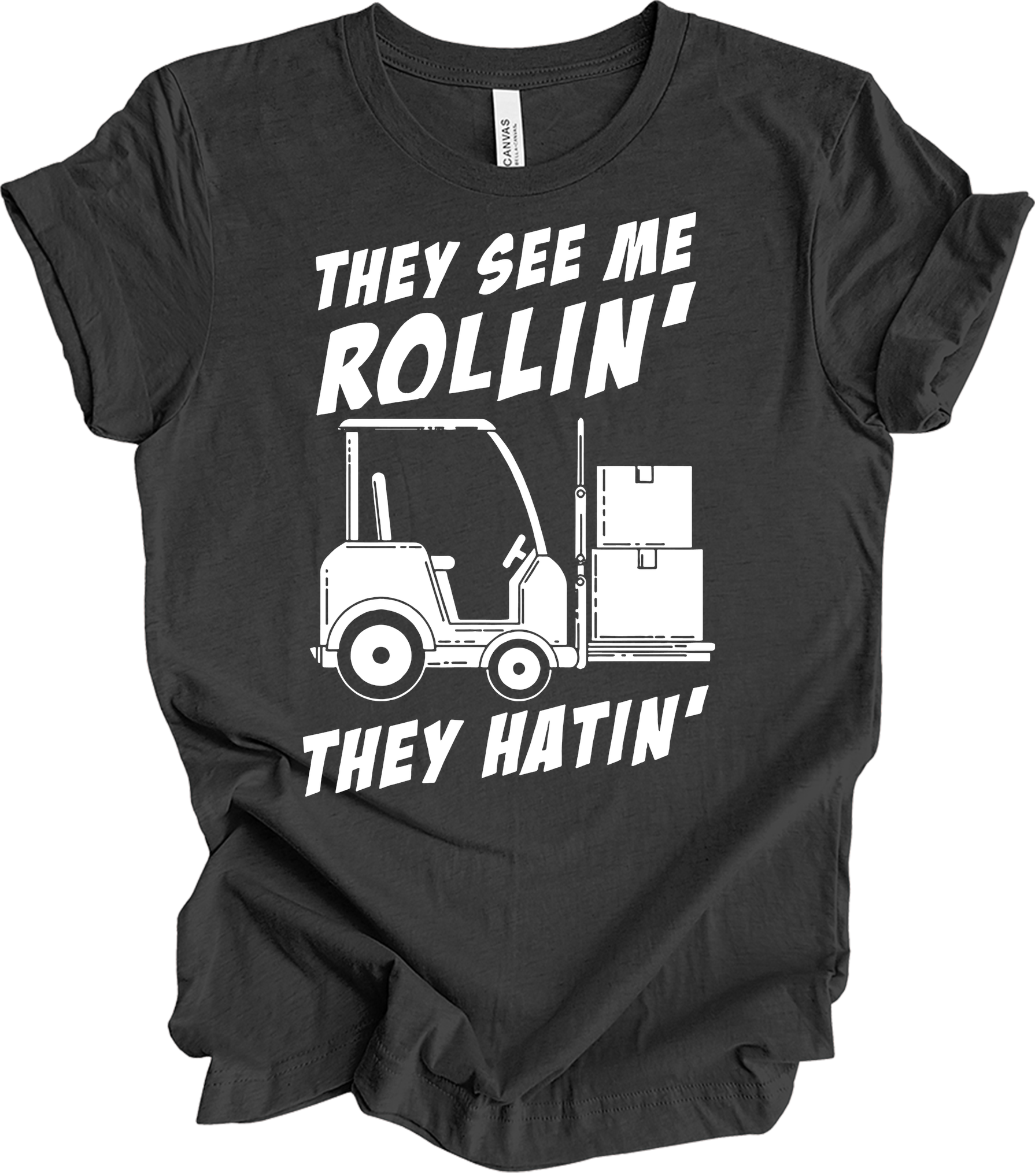 Forklift Operator Funny T-Shirt in Dark Grey Heather