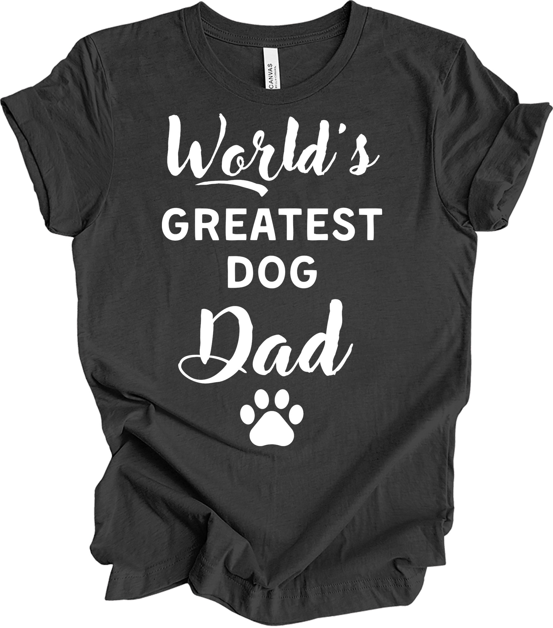 World's Greatest Dog Dad T-Shirt in Dark Grey Heather