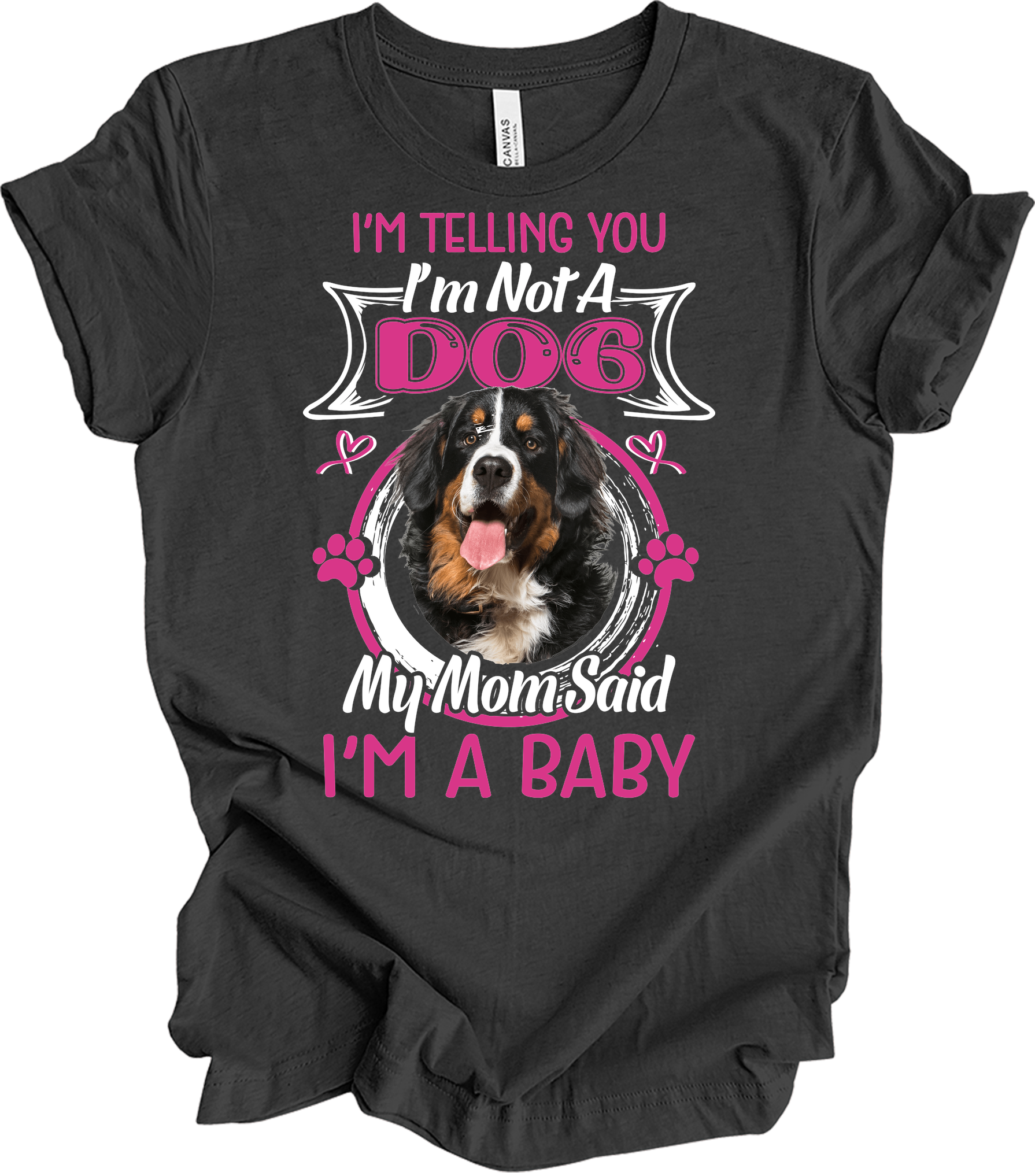 Bernese Mountain Dog Mom T-Shirt in Dark Grey Heather