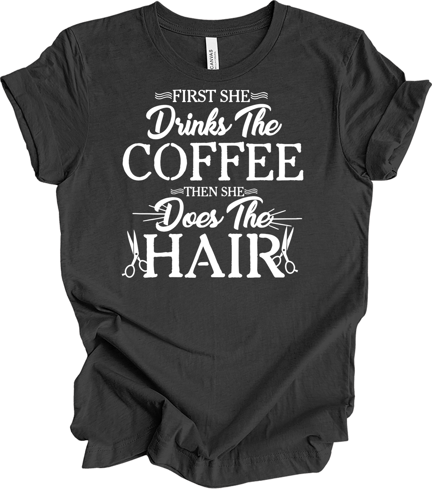Hairstylist Coffee T-Shirt in Dark Grey Heather