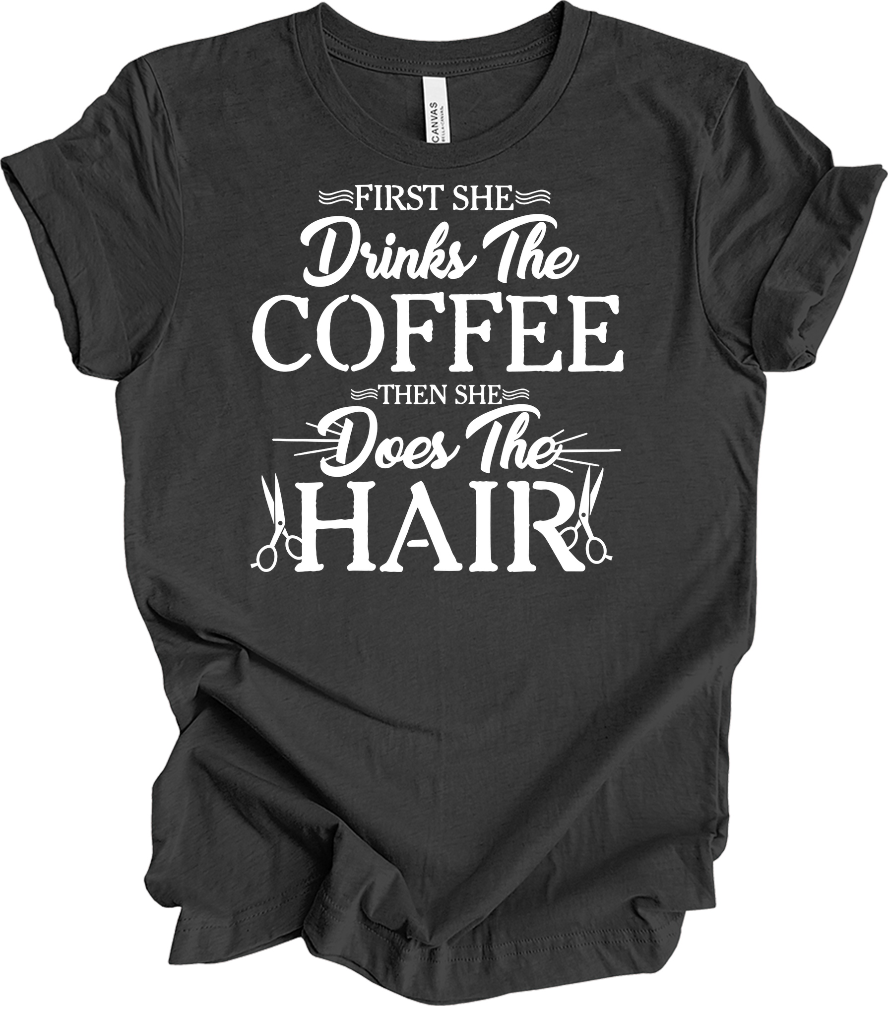 Hairstylist Coffee T-Shirt in Dark Grey Heather