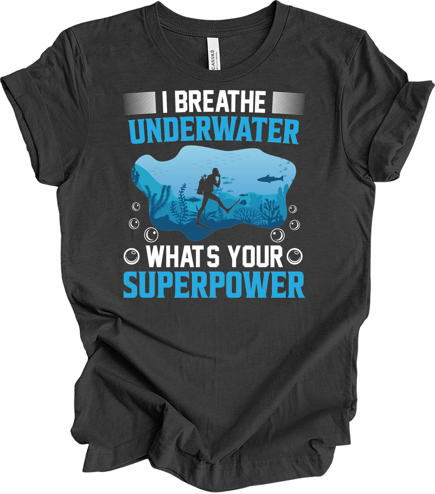 I Breathe Underwater T-Shirt in Dark Grey Heather