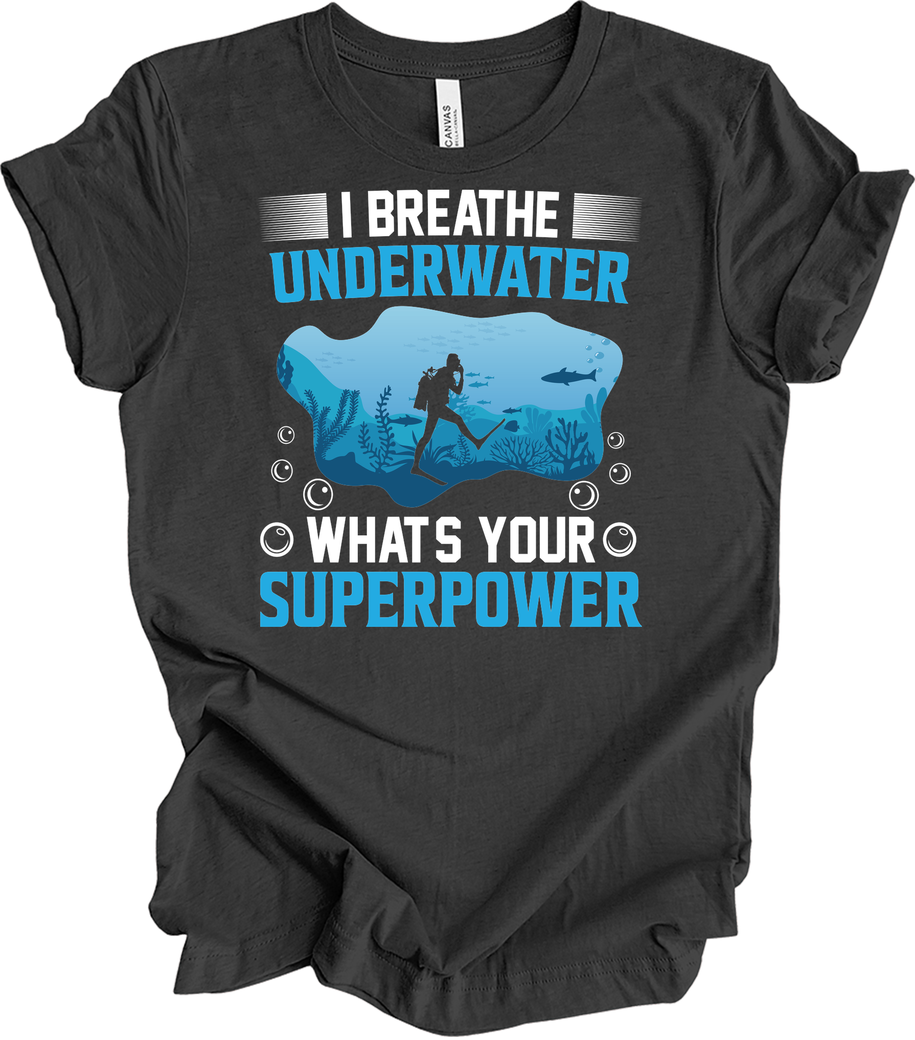 I Breathe Underwater T-Shirt in Dark Grey Heather