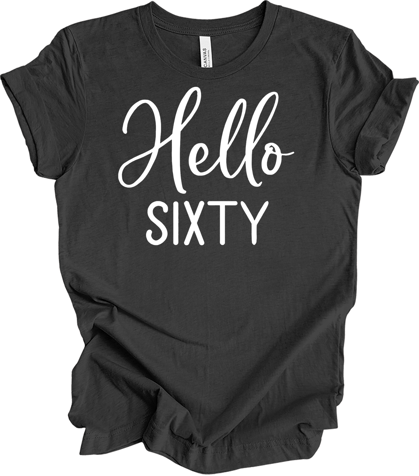 Hello Sixty | 60th Birthday T-Shirt in Dark Grey Heather