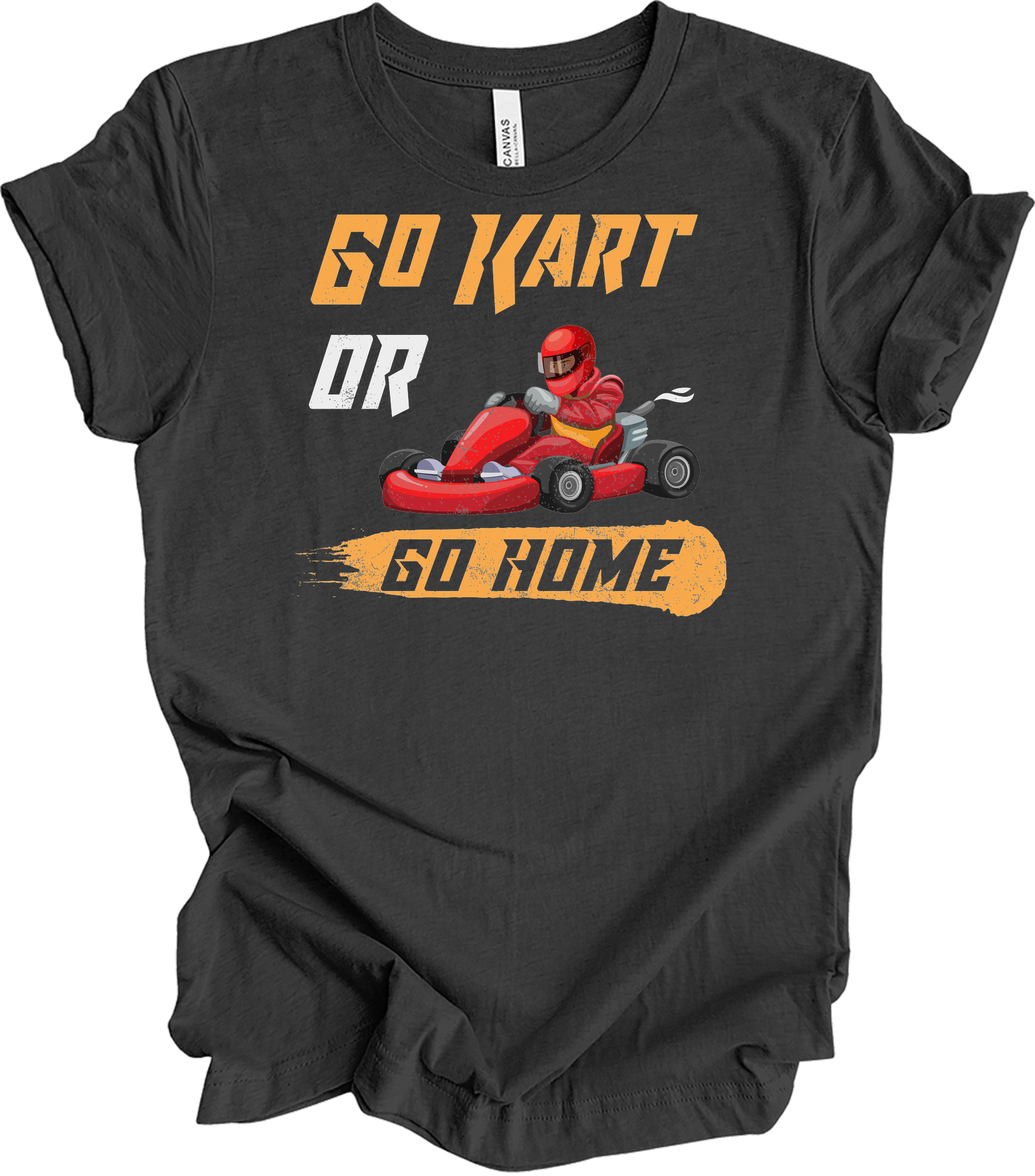 Go Kart or Go Home Racing T-Shirt in Dark Grey Heather