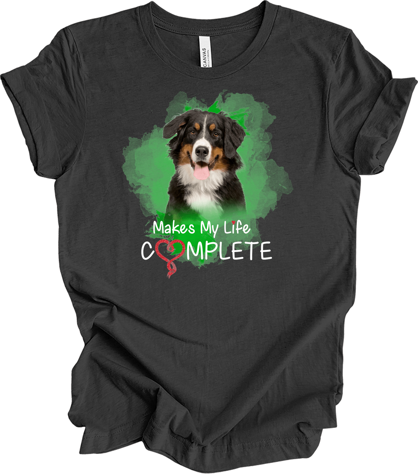 Bernese Mountain Dog Complete T-Shirt in Dark Grey Heather