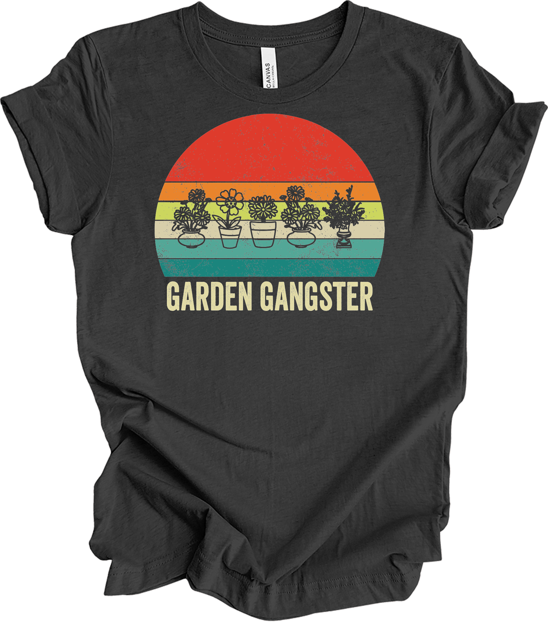 Garden Gangster - Plant Lover Gift T-Shirt in Dark Grey Heather
