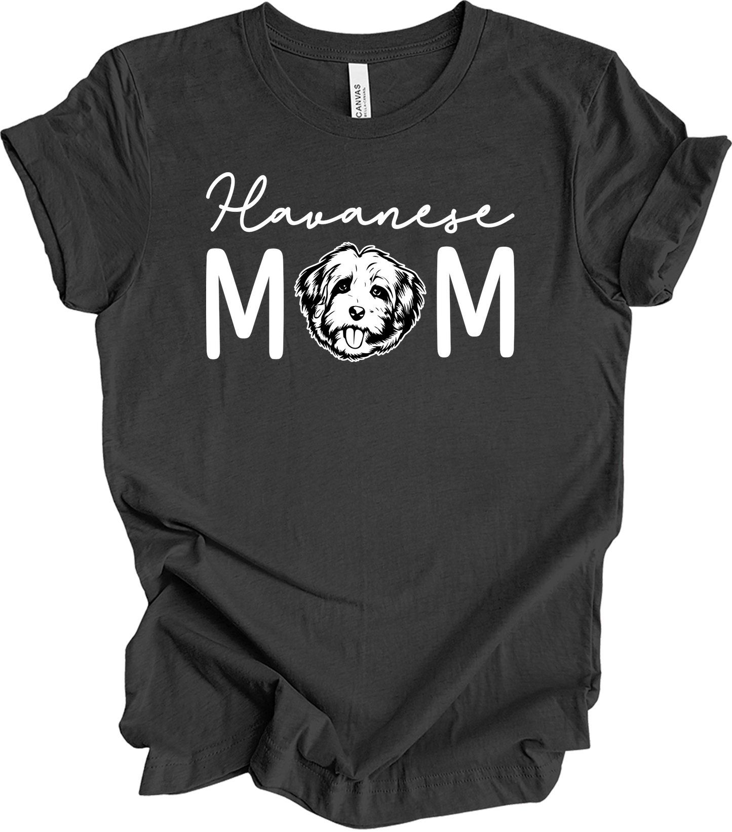 Havanese Mom Dog Lover T-Shirt in Dark Grey Heather