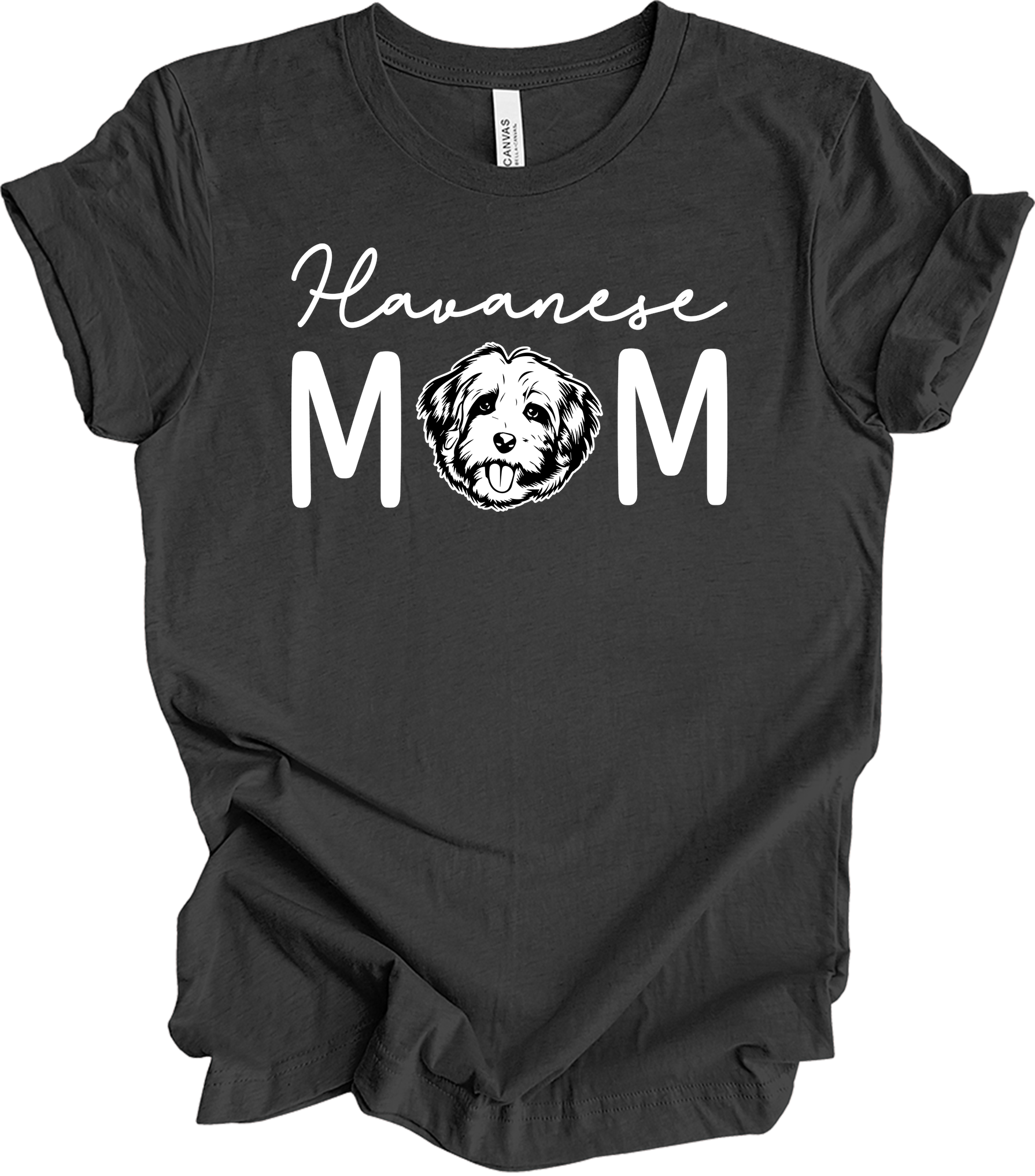 Havanese Mom Dog Lover T-Shirt in Dark Grey Heather