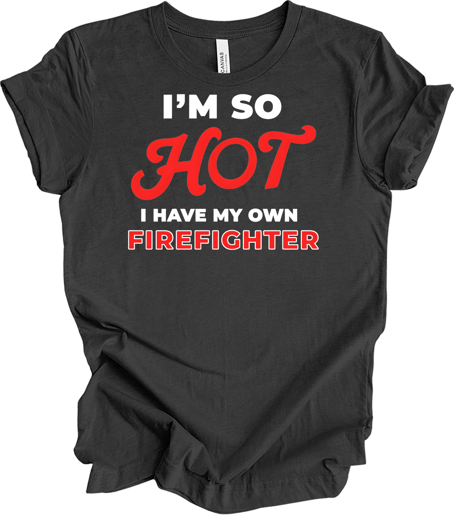 Funny Firefighter Partner T-Shirt in Dark Grey Heather