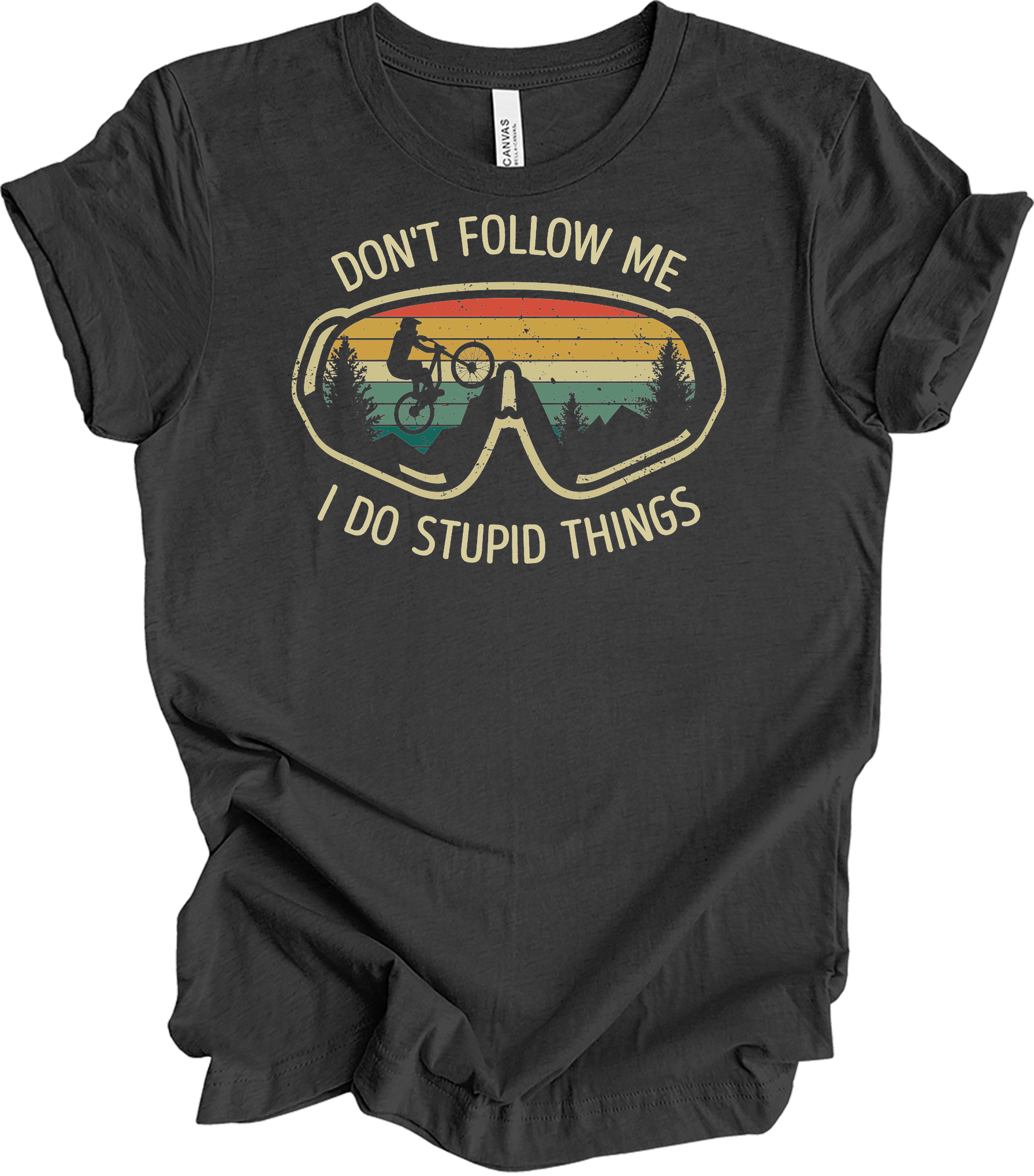 Don't Follow Me MTB T-Shirt in Dark Grey Heather
