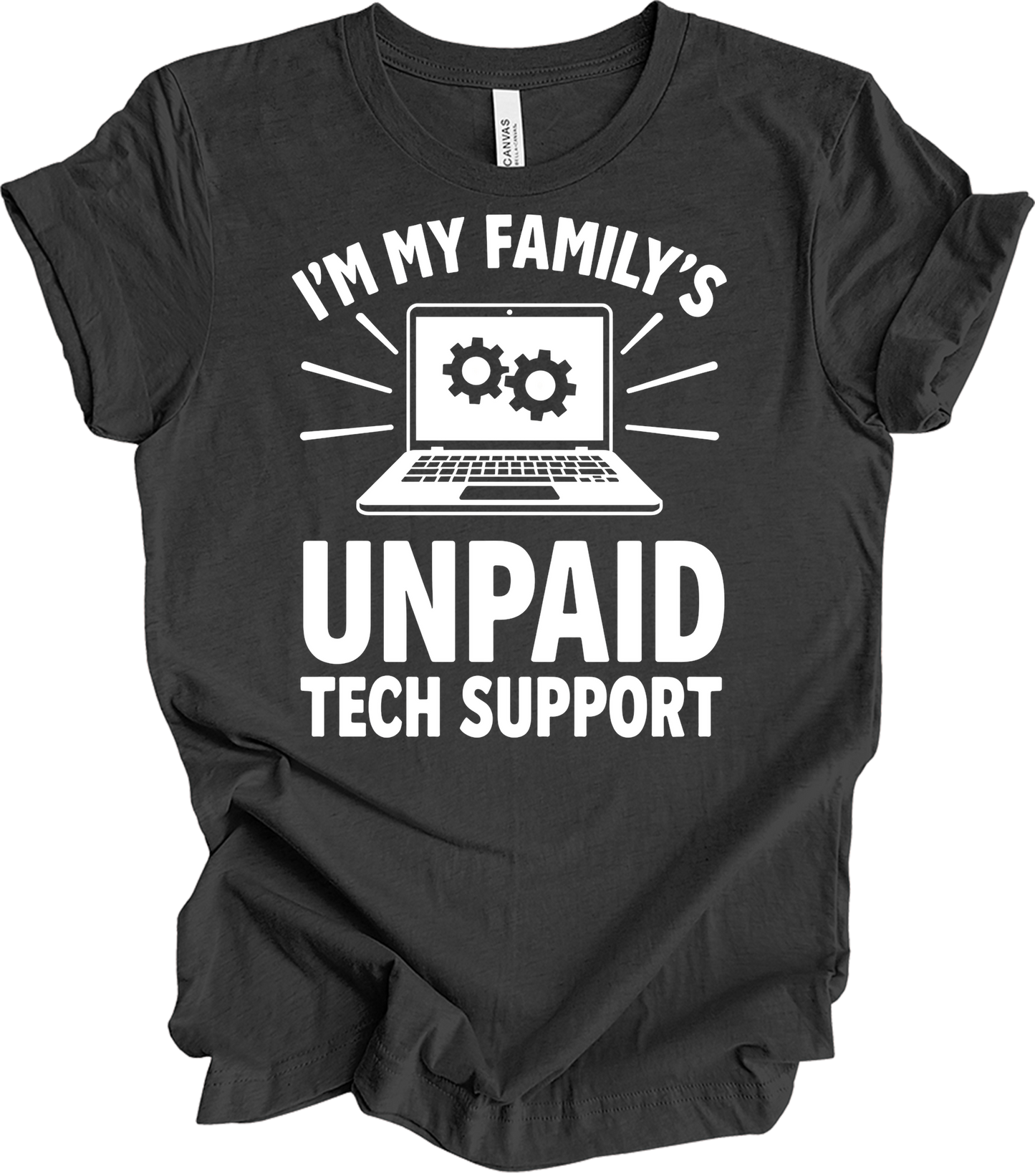 Unpaid Tech Support T-Shirt in Dark Grey Heather