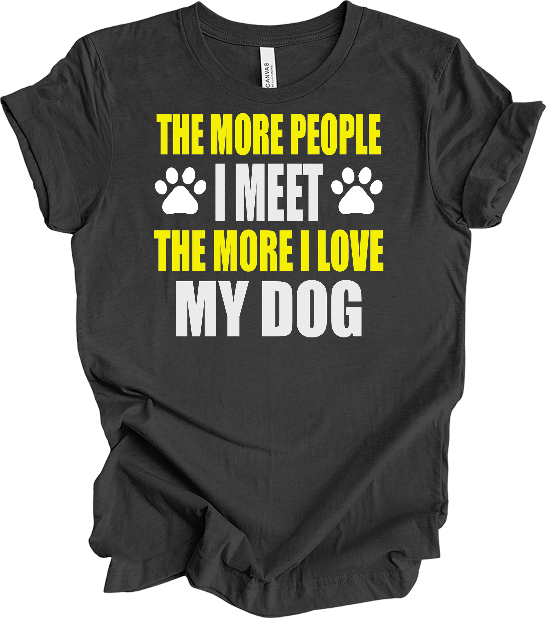 More People I Meet Dog T-Shirt in Dark Grey Heather