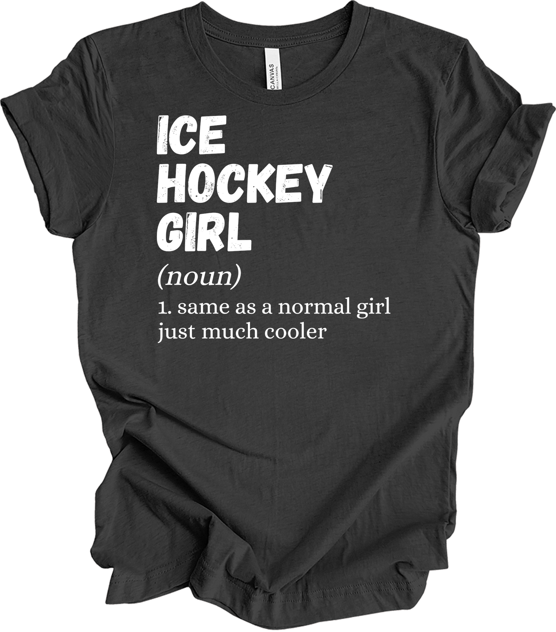 Ice Hockey Girl Definition T-Shirt in Dark Grey Heather