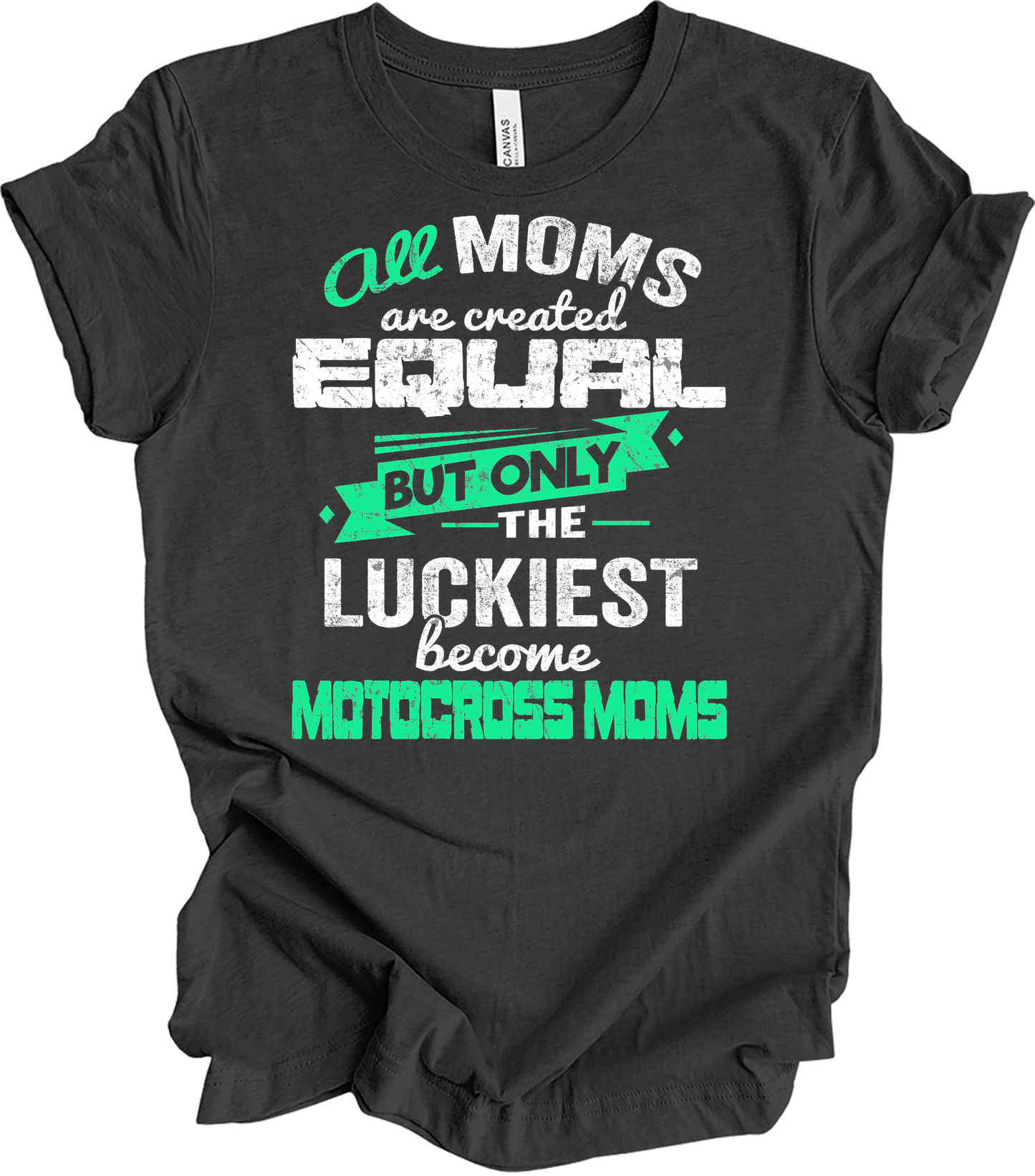 Motocross Mom Luckies T-Shirt in Dark Grey Heather