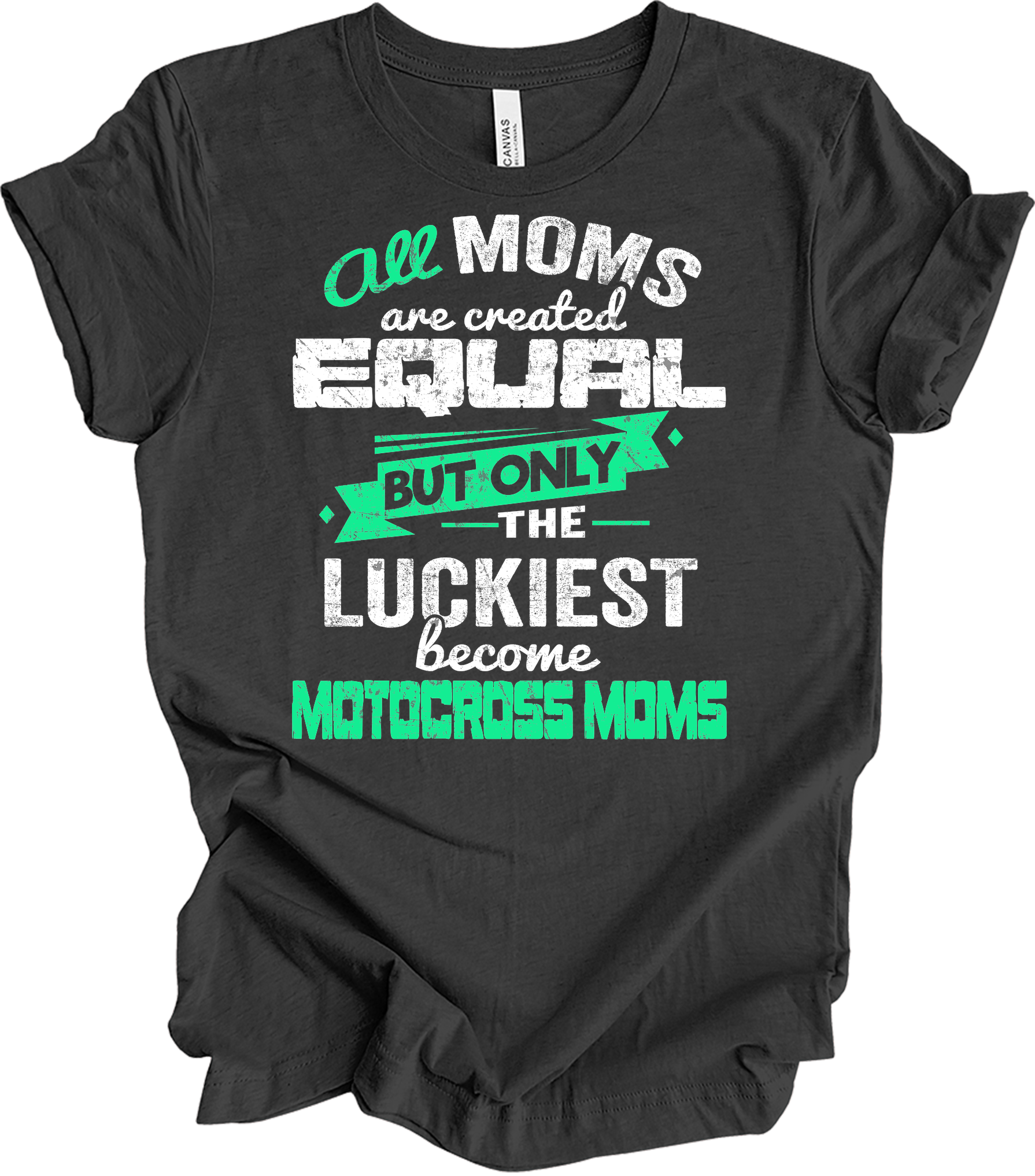 Motocross Mom Luckies T-Shirt in Dark Grey Heather