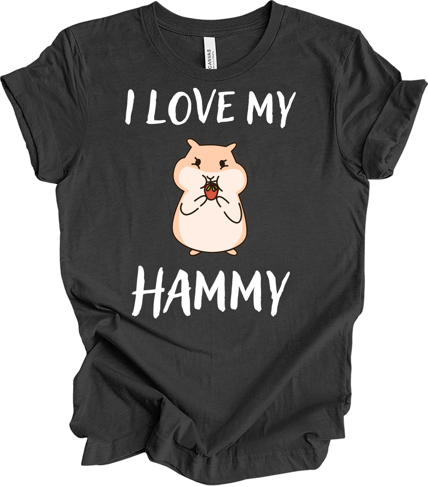 I Love My Hammy Hamster T-Shirt in Dark Grey Heather