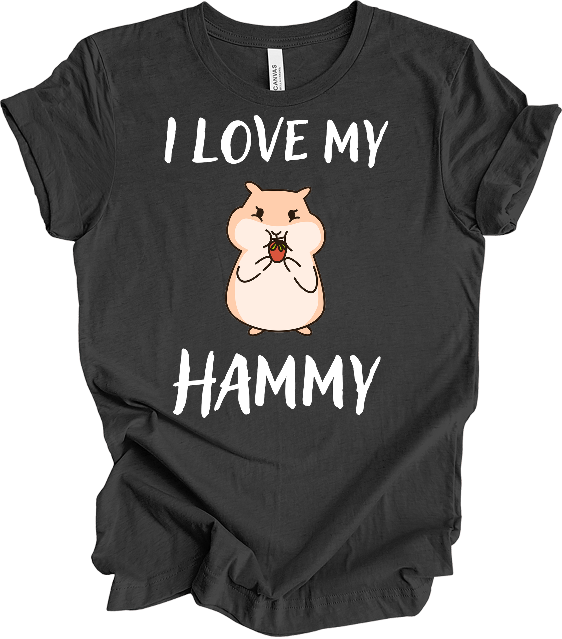 I Love My Hammy Hamster T-Shirt in Dark Grey Heather