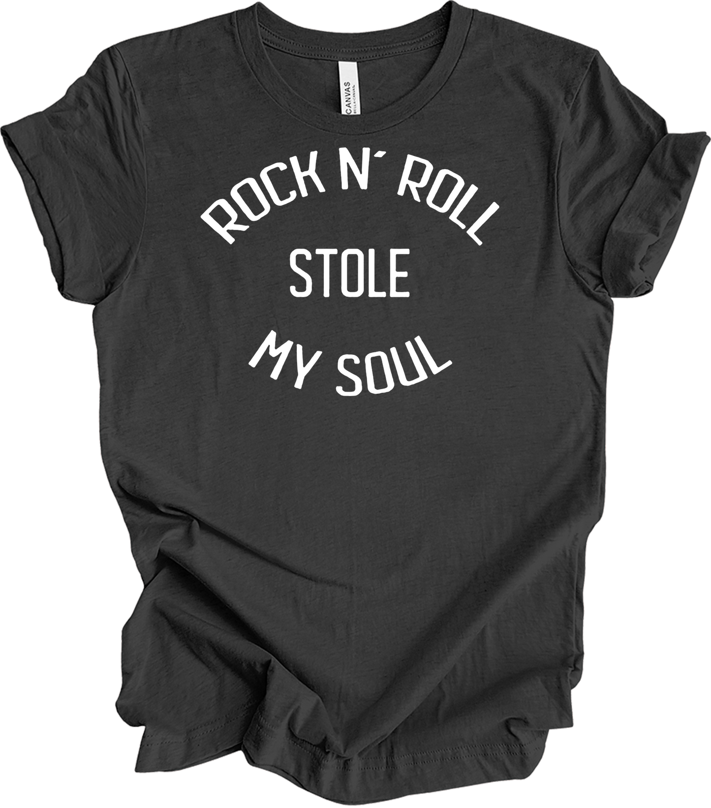 Rock N' Roll Stole My Soul T-Shirt in Dark Grey Heather