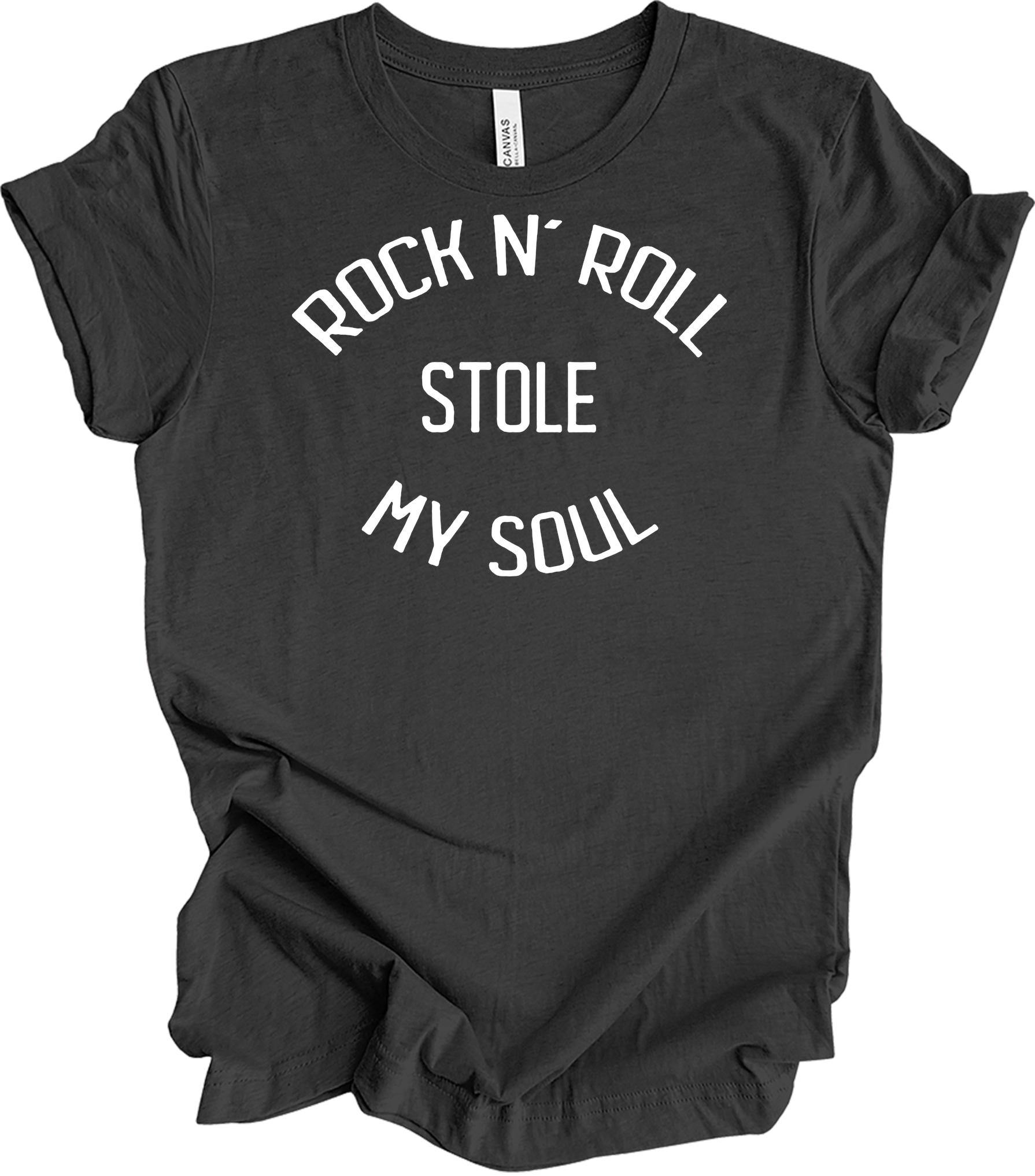Rock N' Roll Stole My Soul T-Shirt in Dark Grey Heather