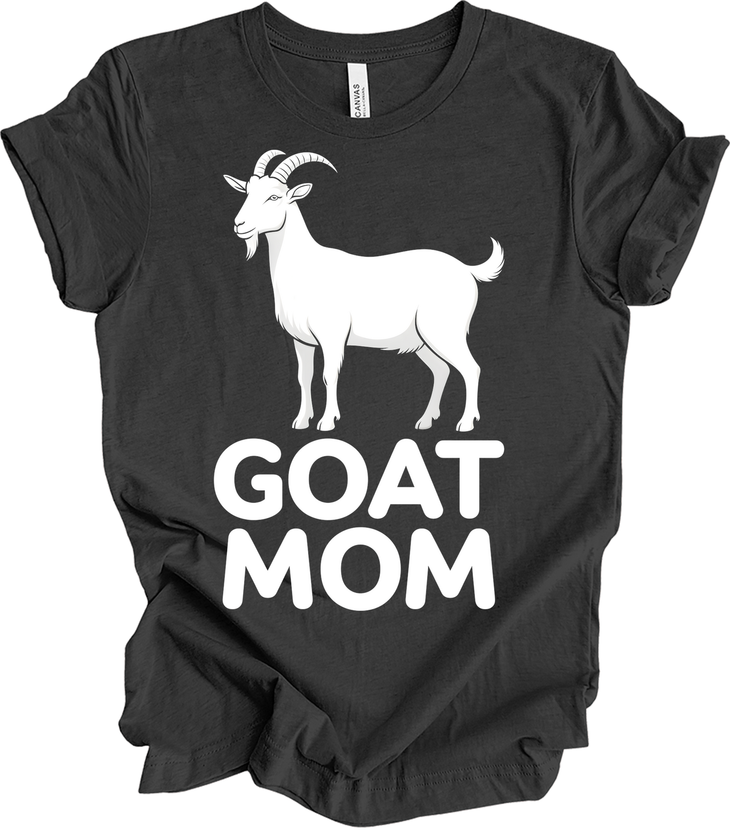 GOAT MOM for Women T-Shirt in Dark Grey Heather
