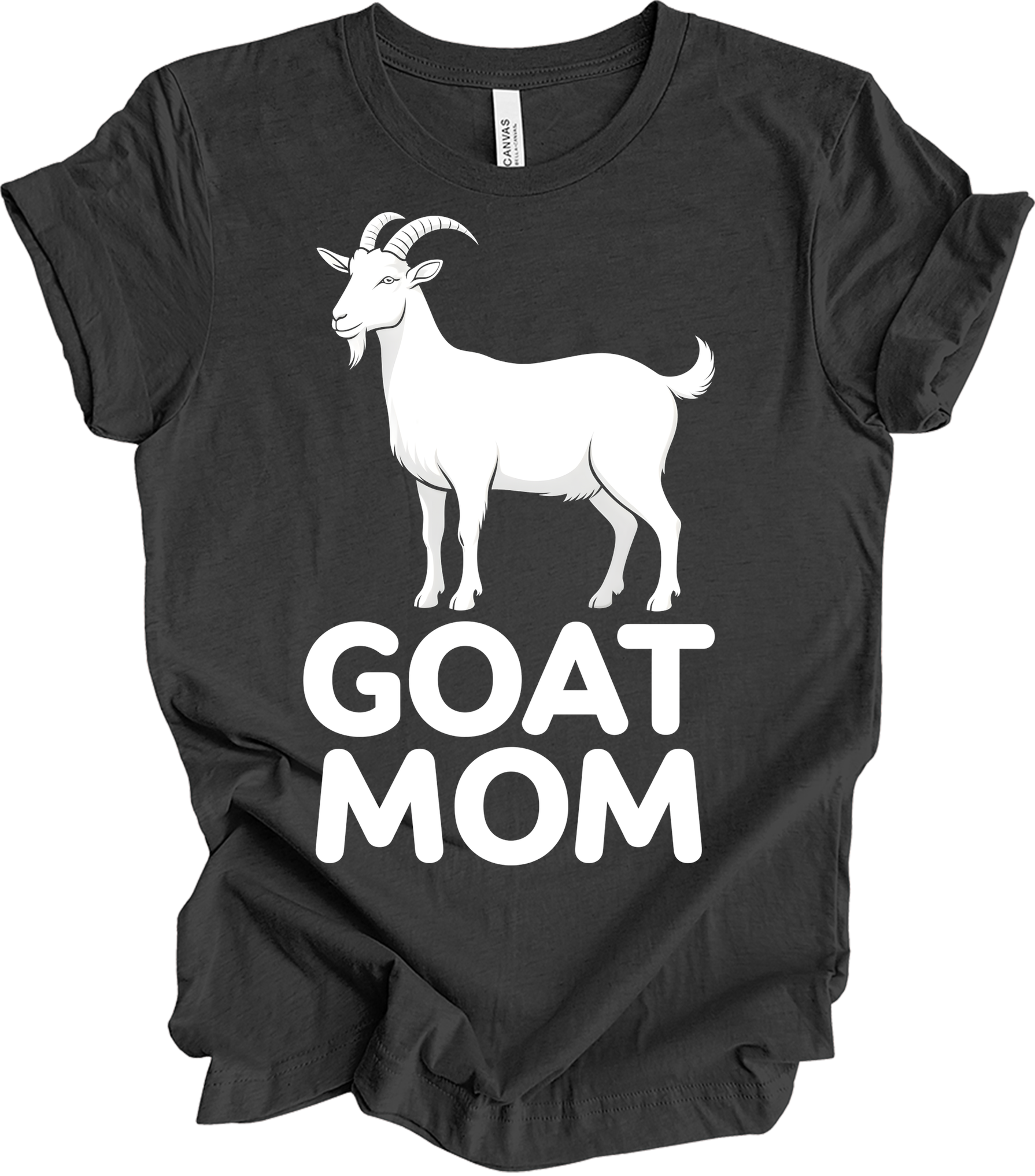 GOAT MOM for Women T-Shirt in Dark Grey Heather