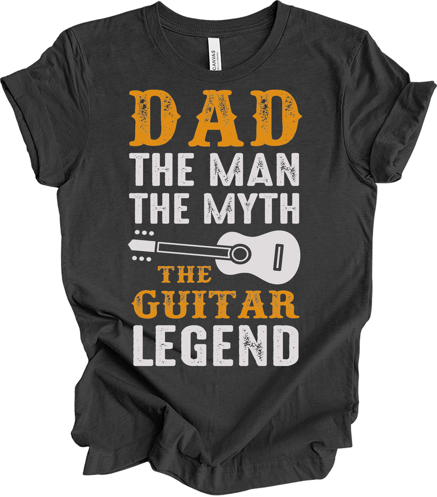 Guitar Dad - The Man The Myth The Guitar Legend T-Shirt in Dark Grey Heather