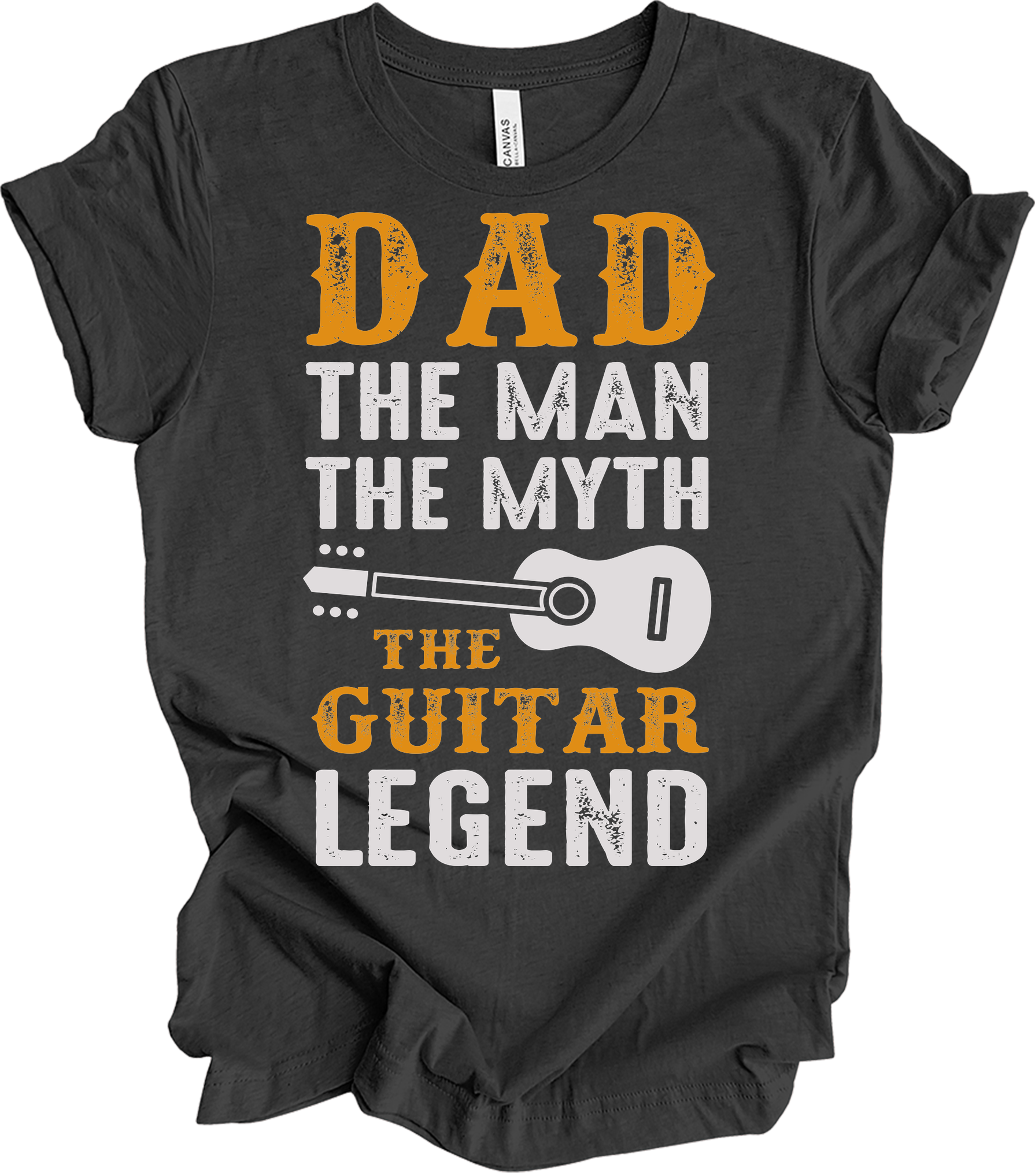 Guitar Dad - The Man The Myth The Guitar Legend T-Shirt in Dark Grey Heather
