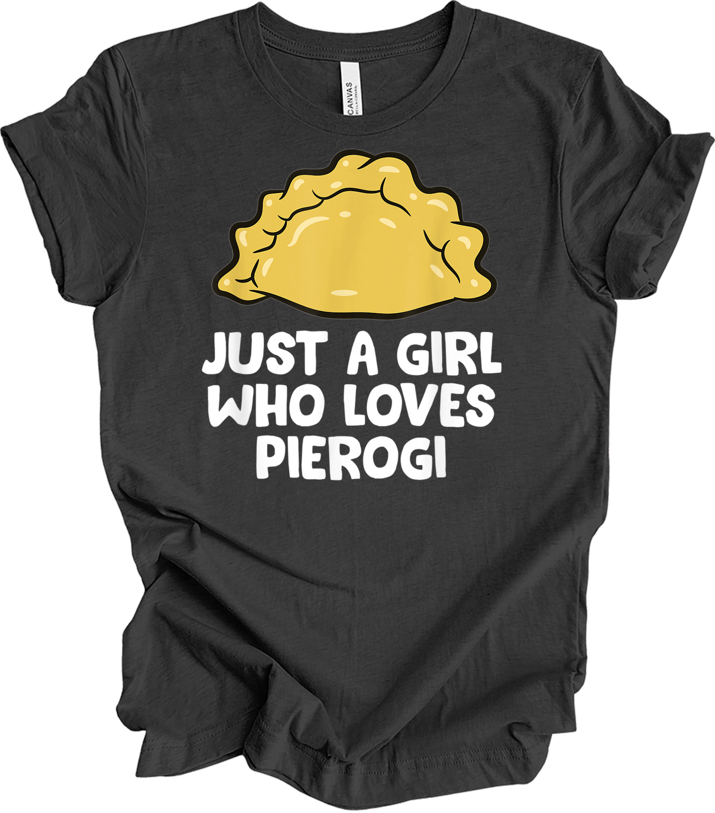 Girl Who Loves Pierogi T-Shirt in Dark Grey Heather