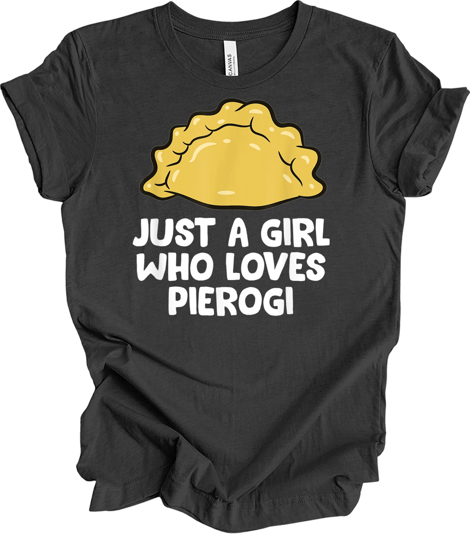 Girl Who Loves Pierogi T-Shirt in Dark Grey Heather